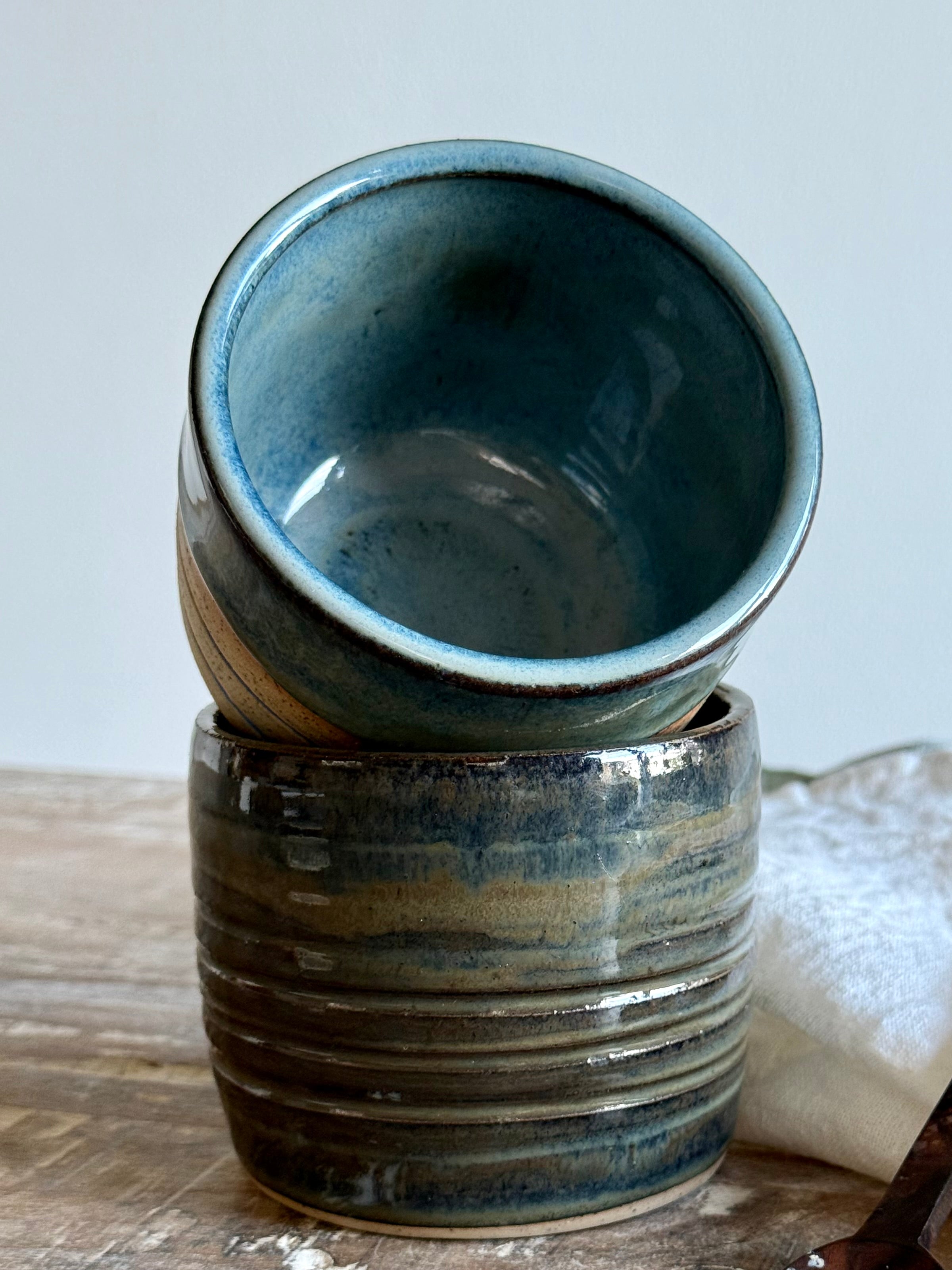 Handmade Harbour Tumbler - 220ml Pottery Coffee Tea Cup - Slow Mornings Collection