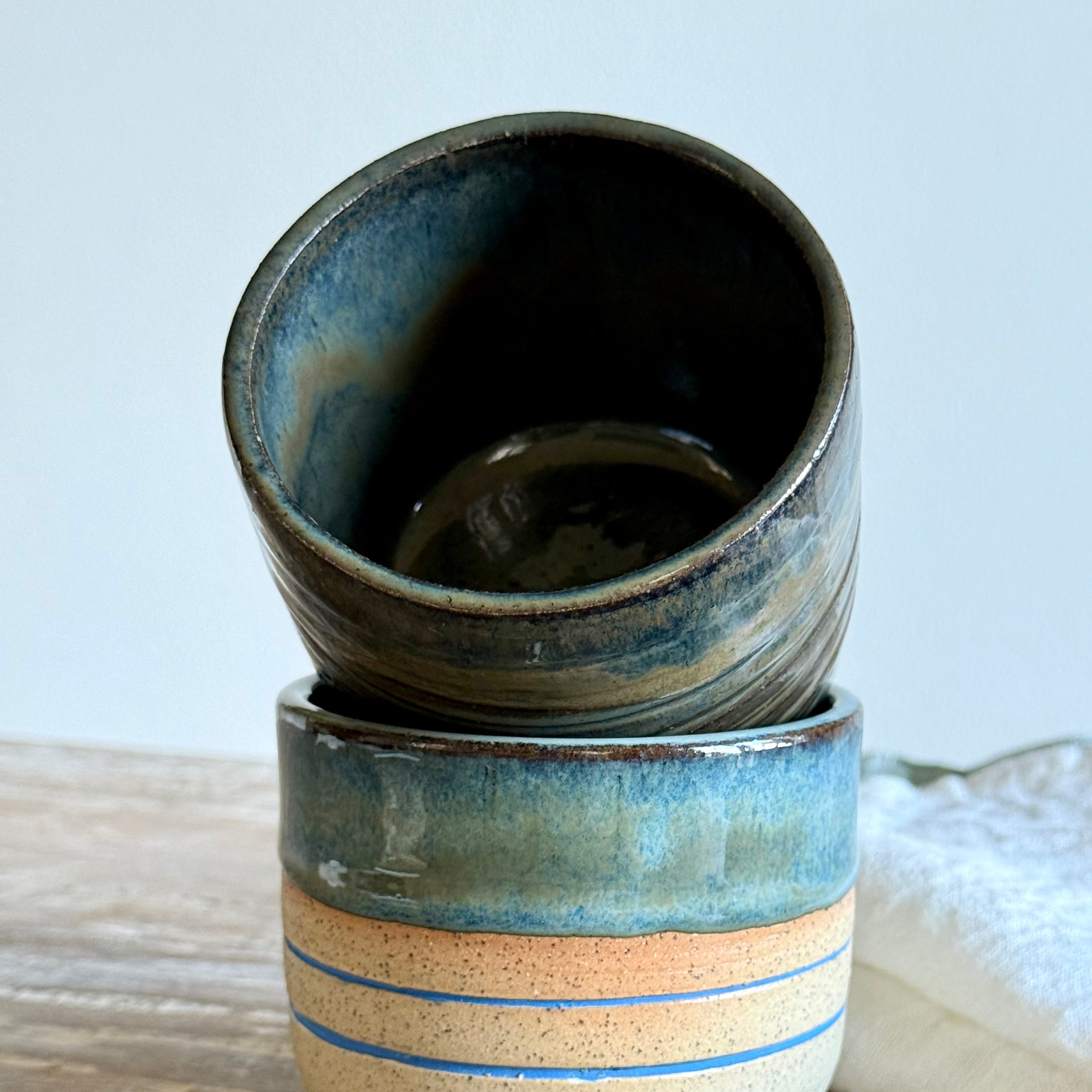 Handmade Harbour Tumbler - 220ml Pottery Coffee Tea Cup - Slow Mornings Collection