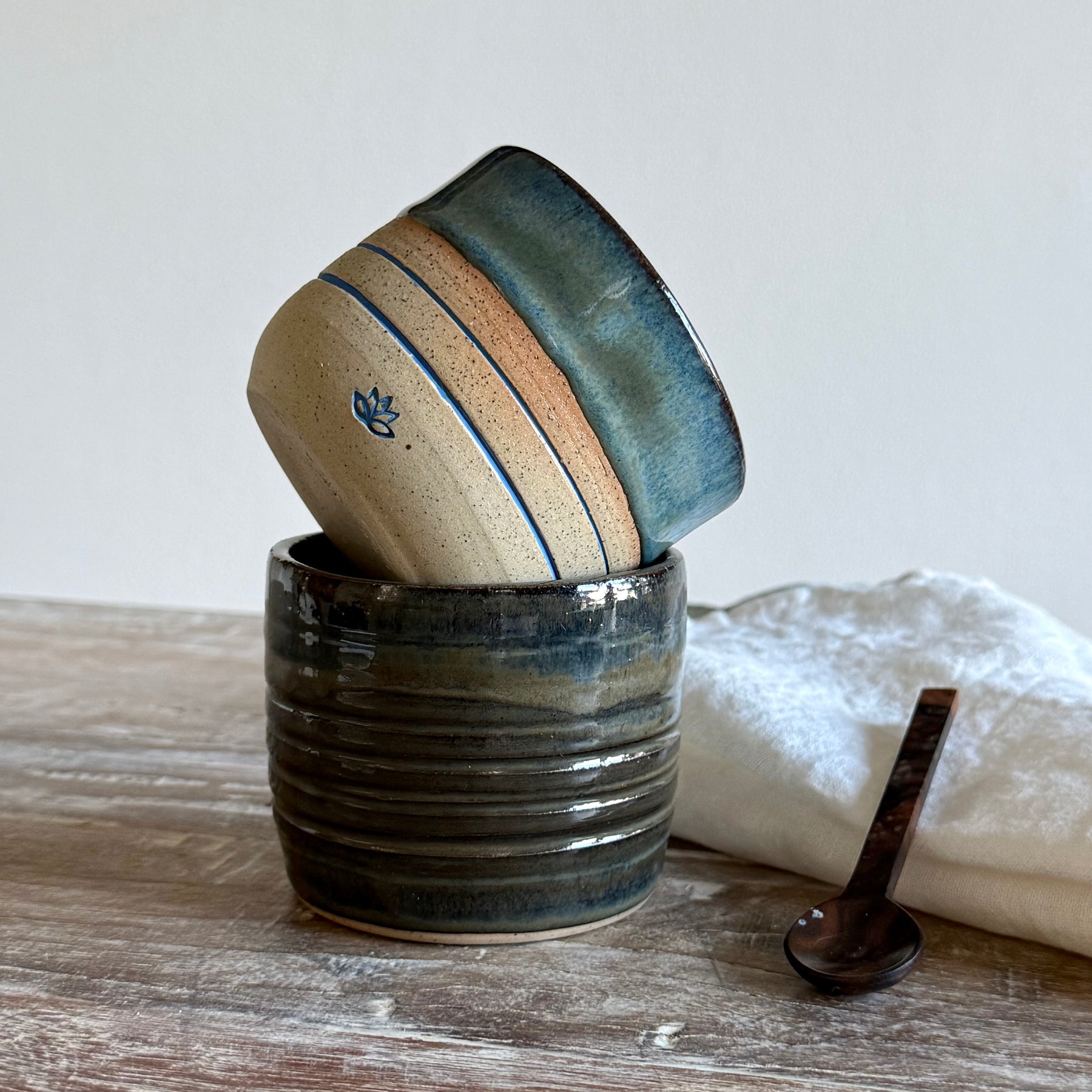 Handmade Harbour Tumbler - 220ml Pottery Coffee Tea Cup - Slow Mornings Collection