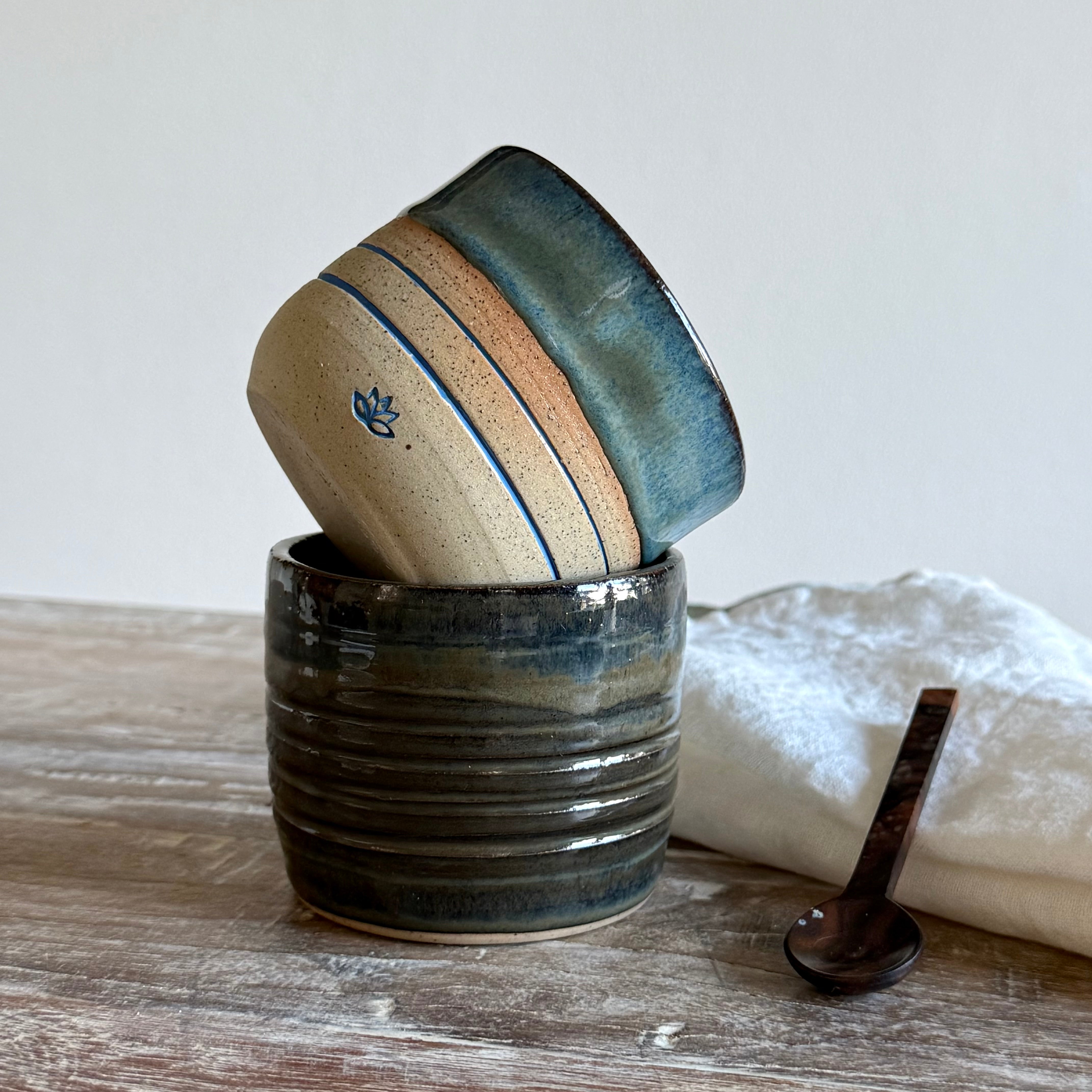 Handmade Harbour Tumbler - 220ml Pottery Coffee Tea Cup - Slow Mornings Collection