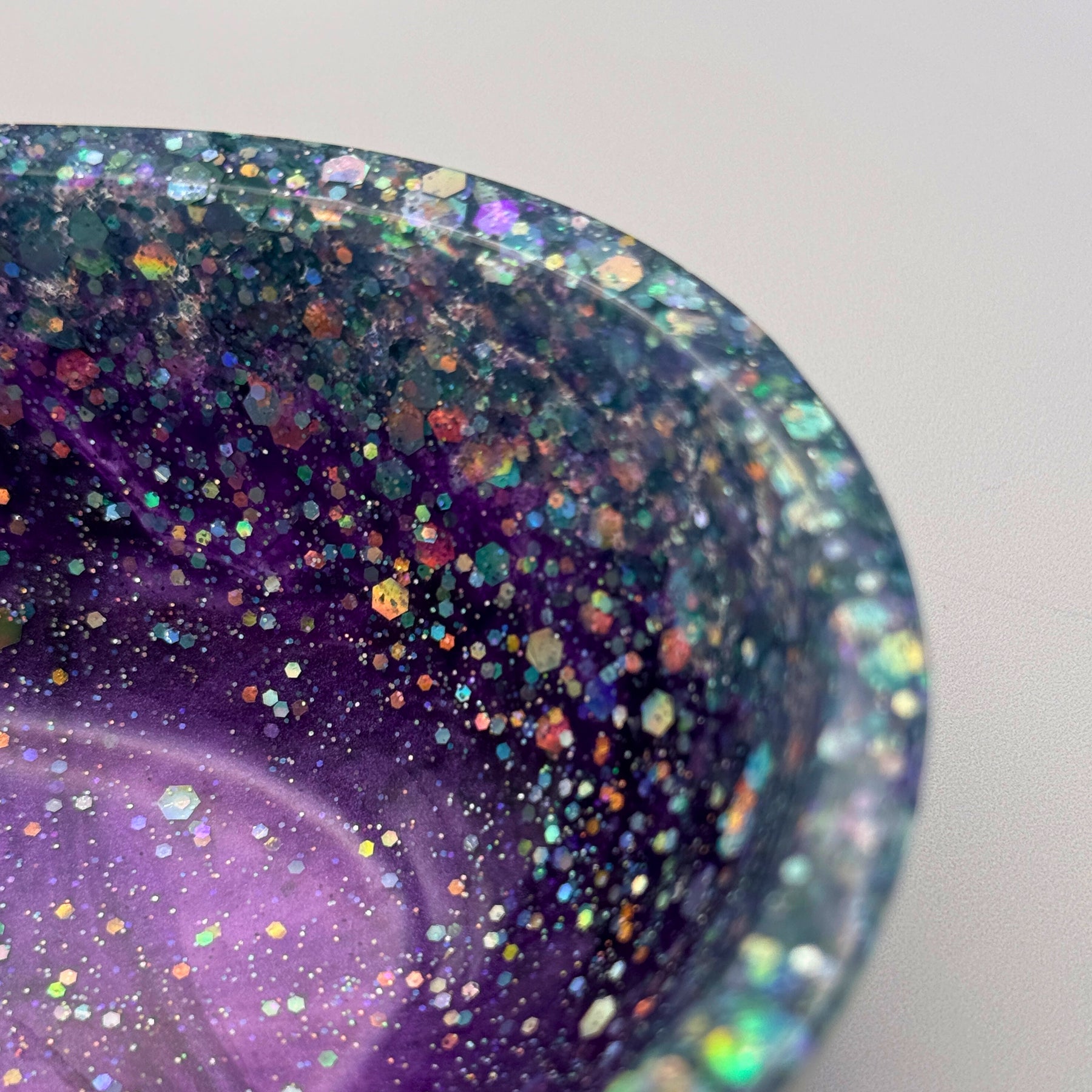 Handmade Oval Resin Bowl - Bold. Sparkly. Unique.