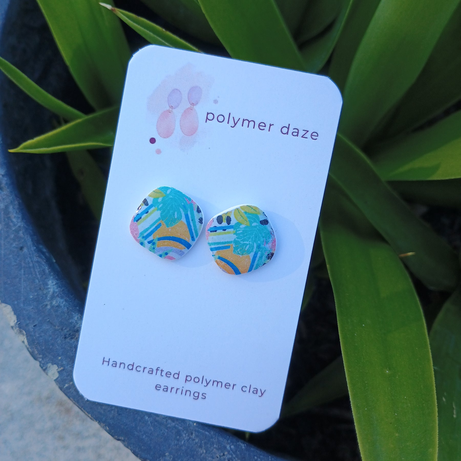 Colourful leopard stud earring
