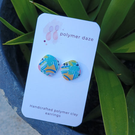 Colourful leopard stud earring