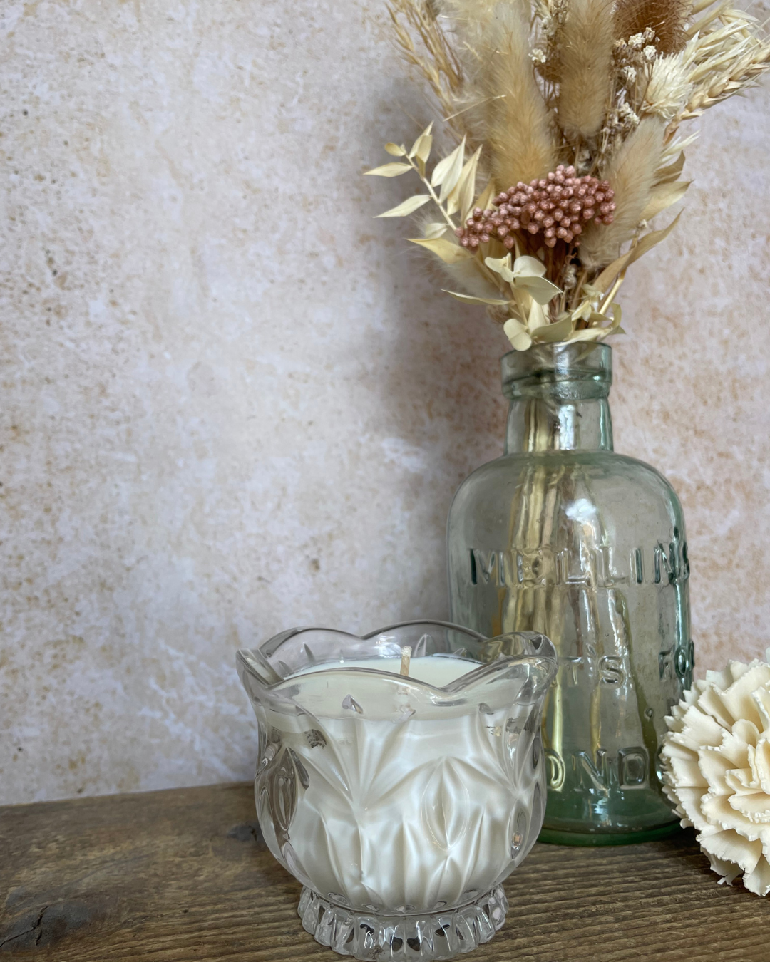 Vanilla Dreams | Natural Soy Candle in a Vintage Glass Candy Dish