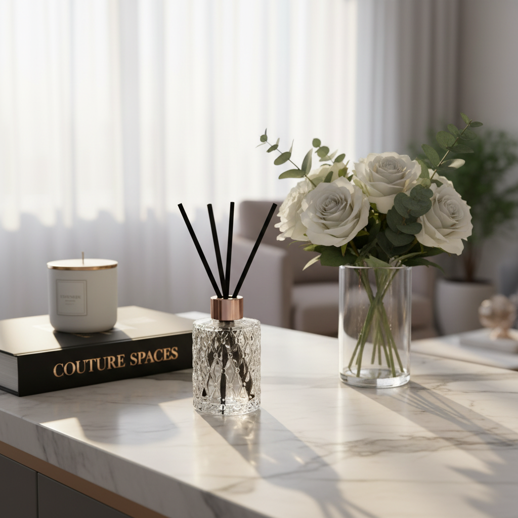 Ripple Glass Reed Diffuser 180ml – Natural Rattan Reeds