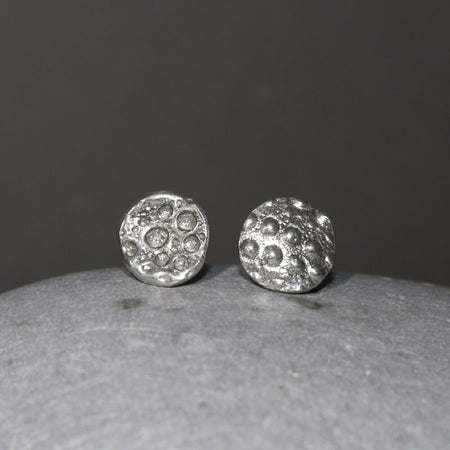 SEA URCHIN mismatched sterling silver stud earrings