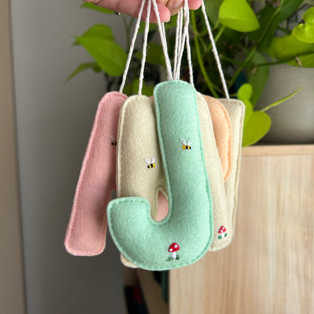 Embroidered Felt Alphabet Letters, initial, Heirloom Keepsake