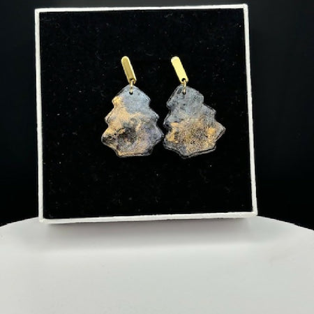 Golden Forest Tree Earrings