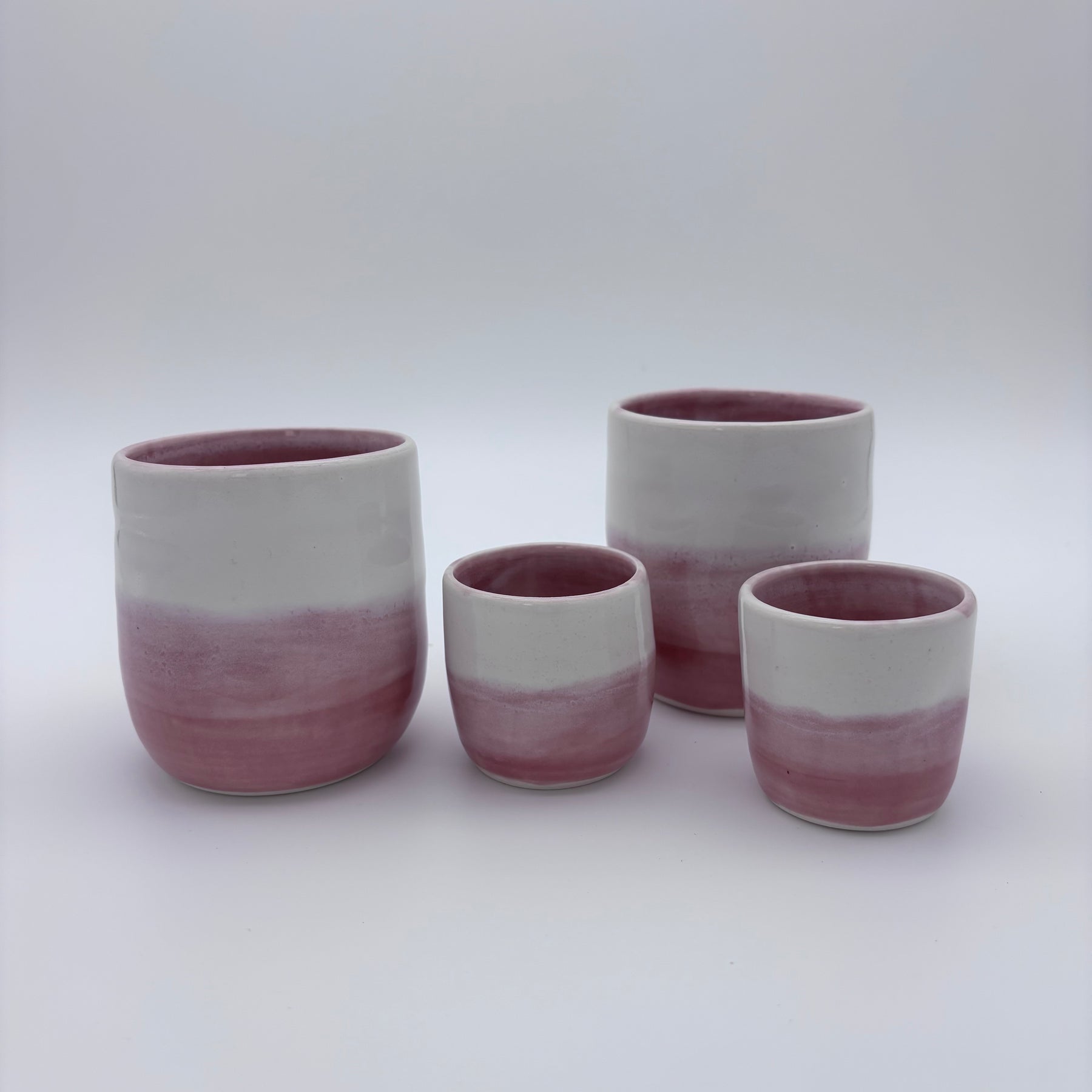 Handmade Ceramic Espresso Cup | Wheel Thrown | Handleless | Thumb Print | Duo Colours