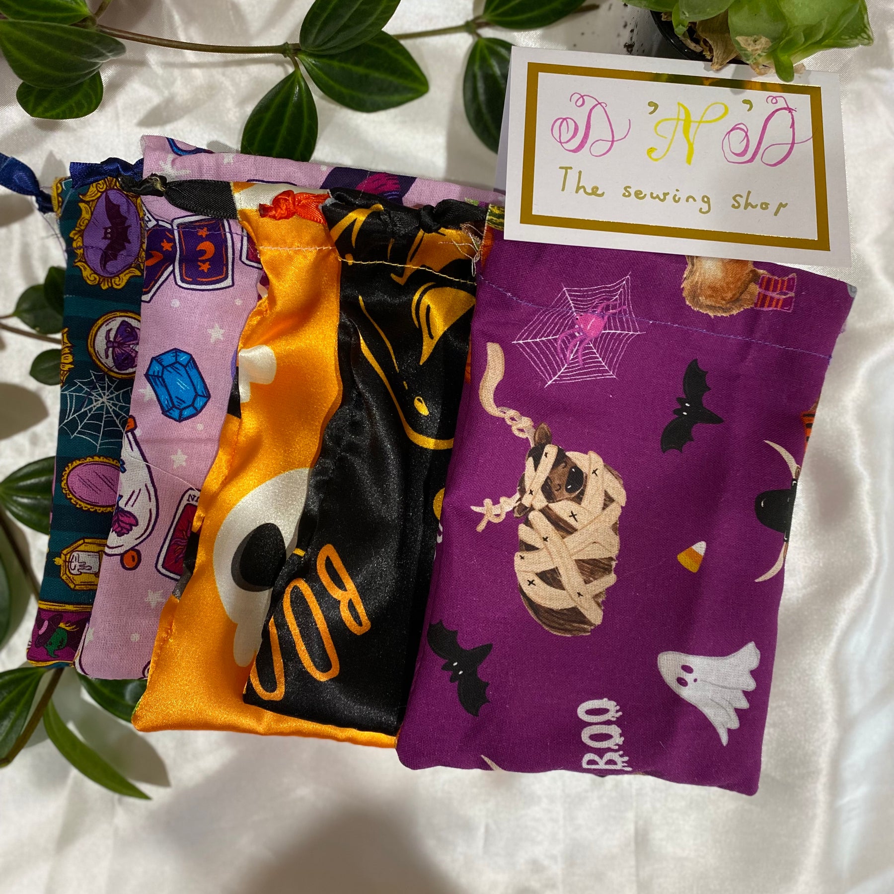 Halloween Goody Bags | Reusable Treat Bags for Kids (Drawstring Closure) | Set of 6