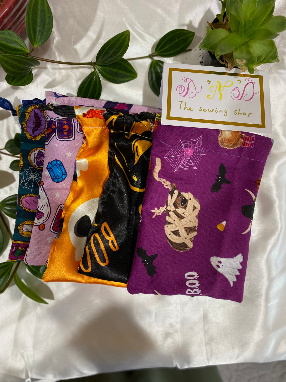 Halloween Goody Bags | Reusable Treat Bags for Kids (Drawstring Closure) | Set of 6