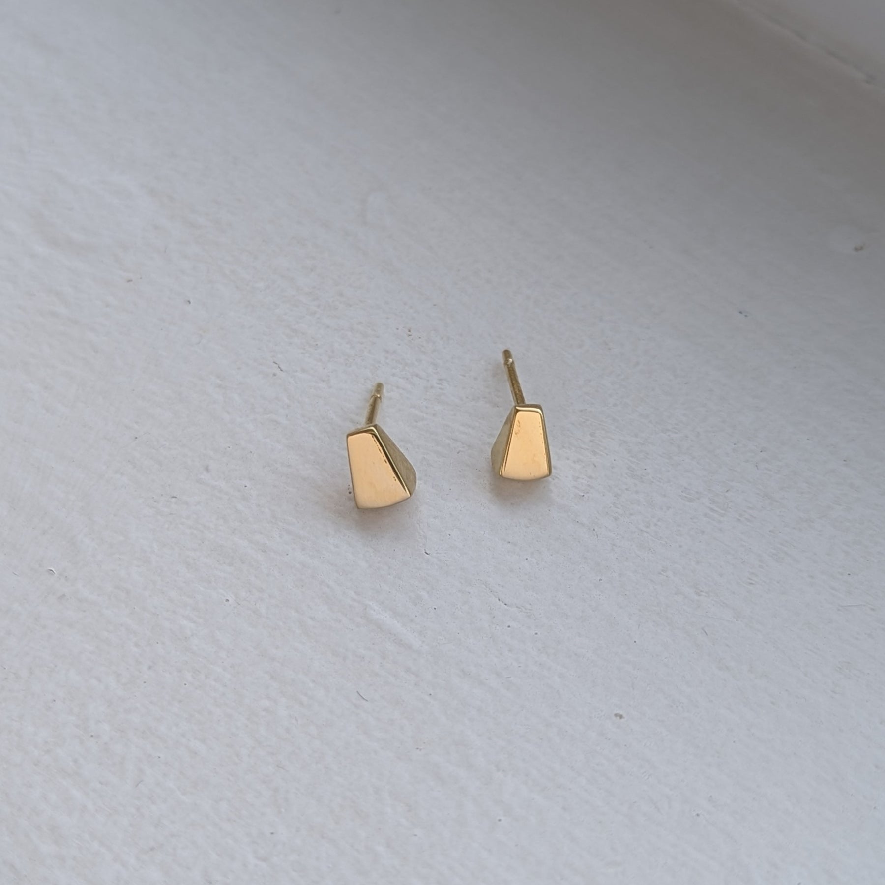 handmade gold plated geometric studs | wedding studs