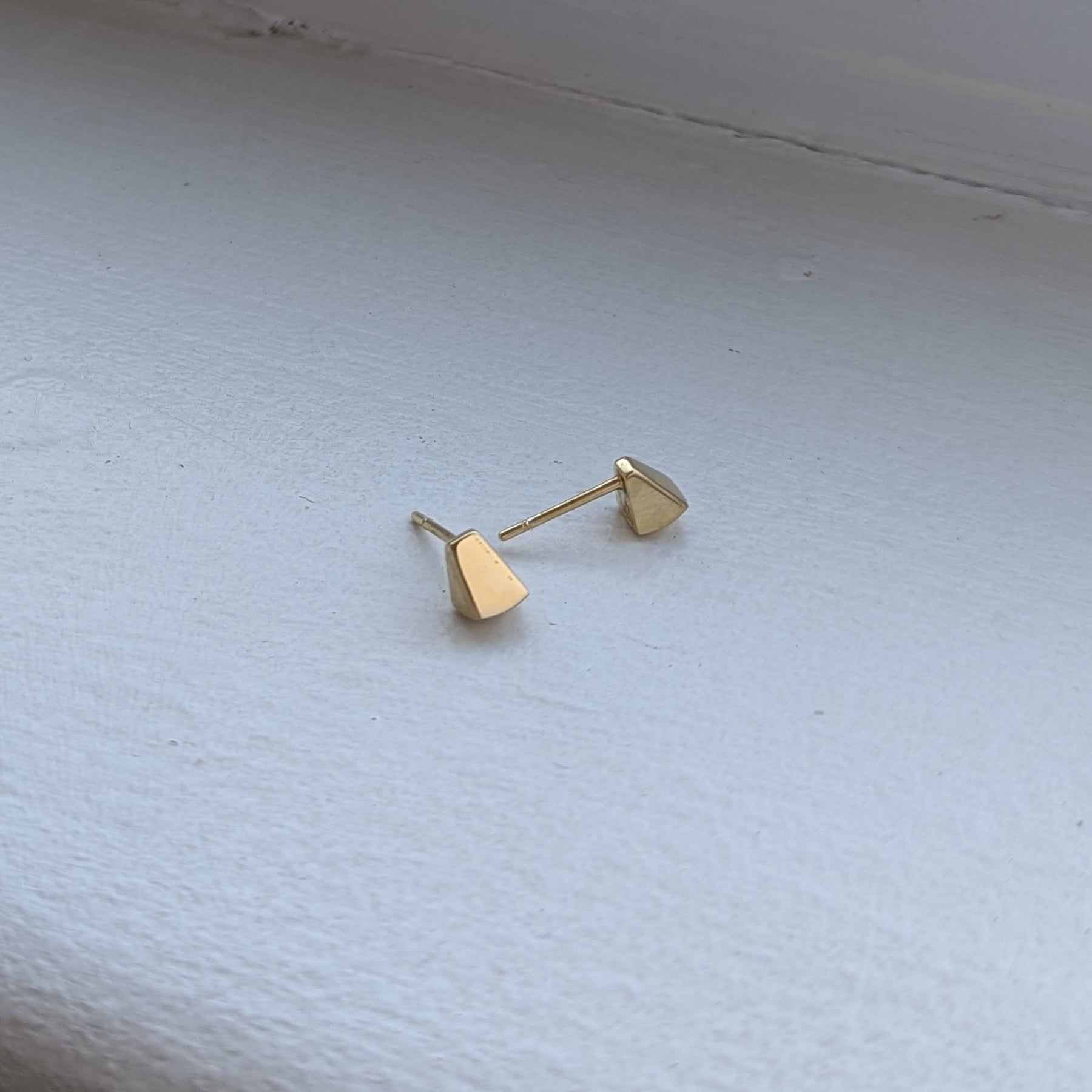 handmade gold plated geometric studs | wedding studs