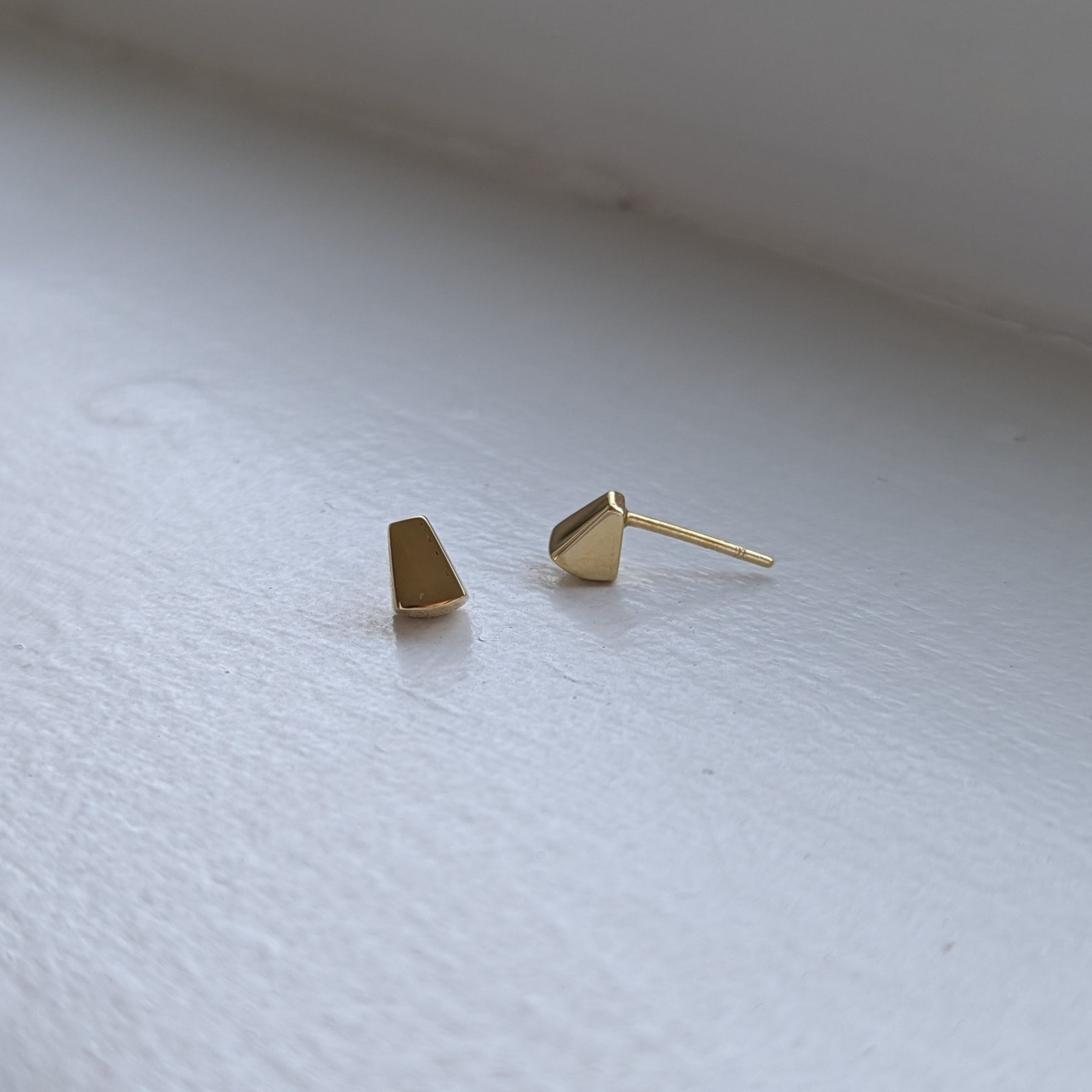 handmade gold plated geometric studs | wedding studs
