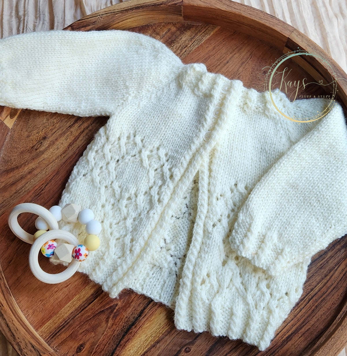 Handknit Gender Neutral Baby Jacket & Beanie