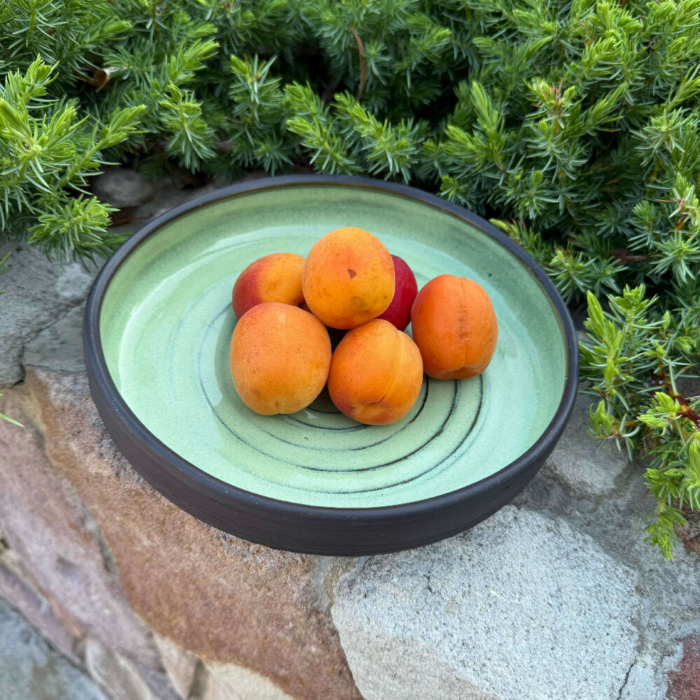 Australian-Ceramic-Pottery-Artist-Ana-Ceramica-Home-Decor-Kitchen-and-Dining-Servingware-Oval-Black-Clay-Shallow-Bowl-Pasta-Salad-Wheel-Thrown-Pottery