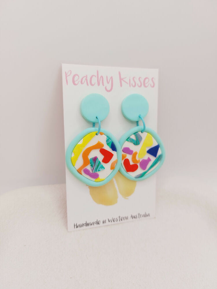 Rainbow Petal Drop Collection Turquoise Dangle