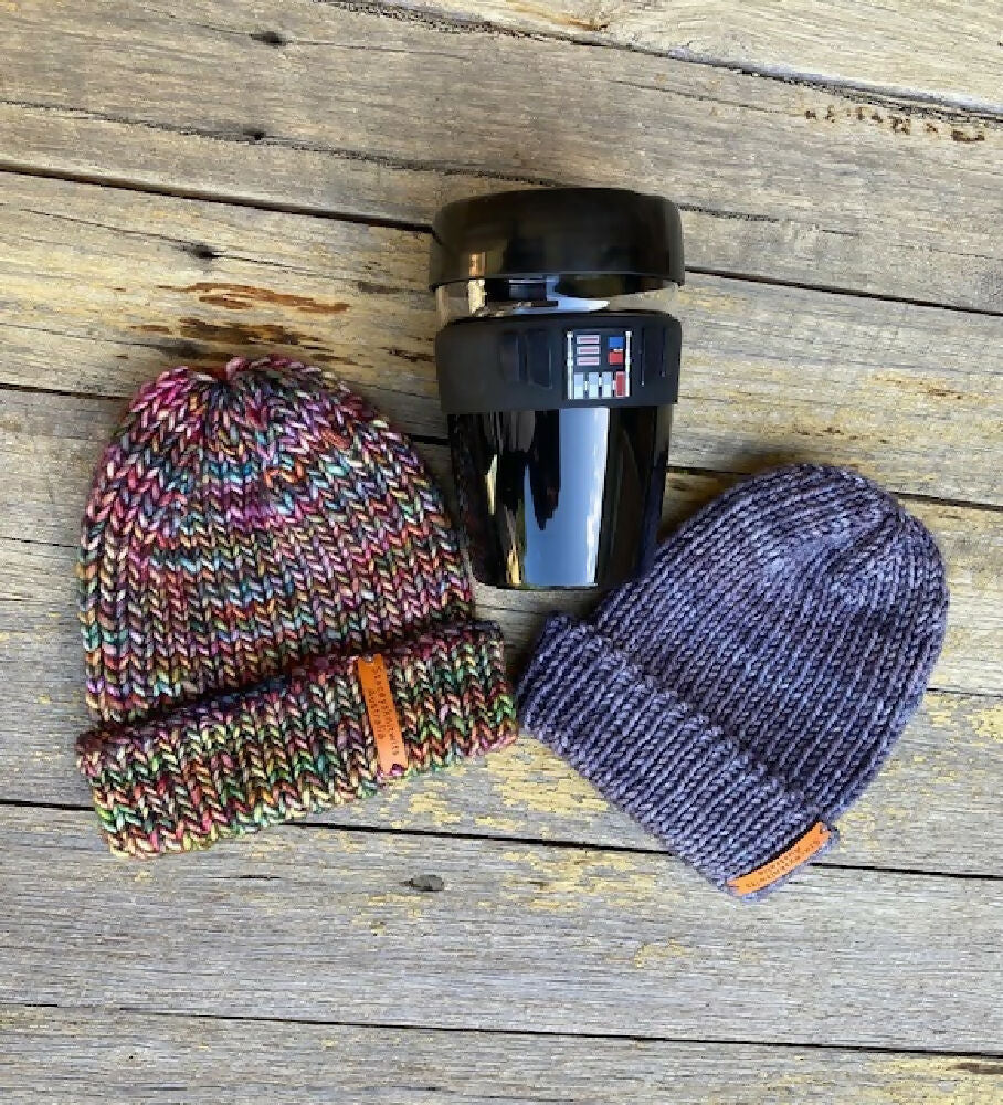 Hand Knitted Fishermans Cap Beanie Skull Cap Malabrigo Peruvian Yarn Staceysknitwits 2