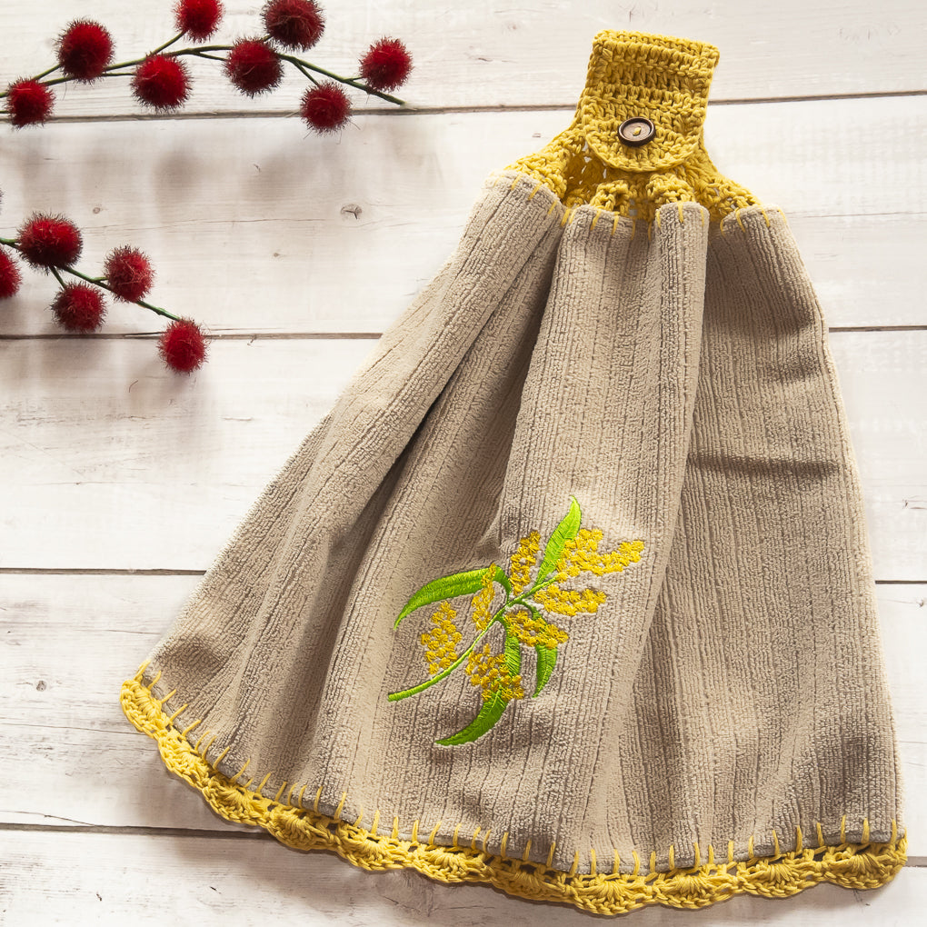 Embroidered Hanging Tea Towels / Hand Towels - Single Sided
