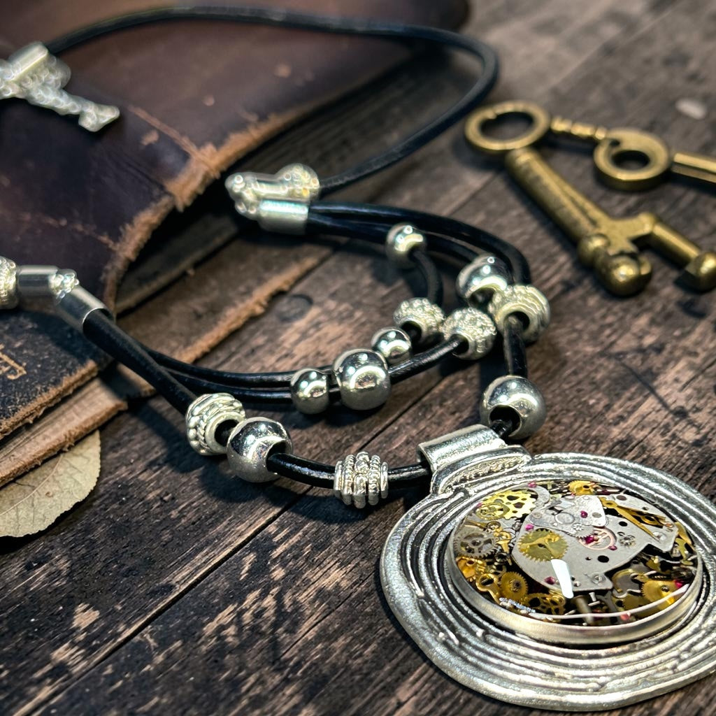 Steampunk watch parts Boho Necklace