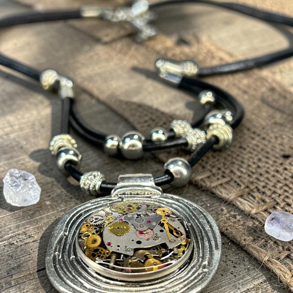 Steampunk watch parts Boho Necklace