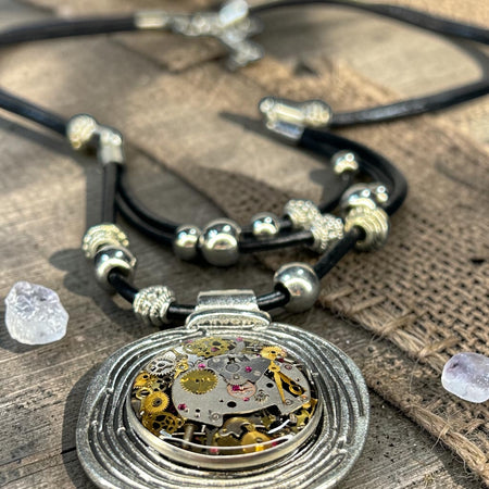 Steampunk watch parts Boho Necklace