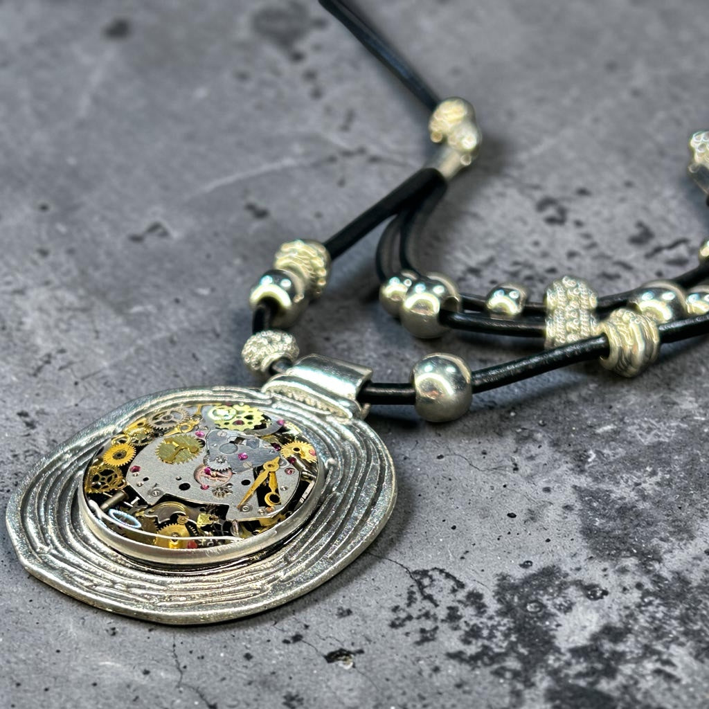 Steampunk watch parts Boho Necklace