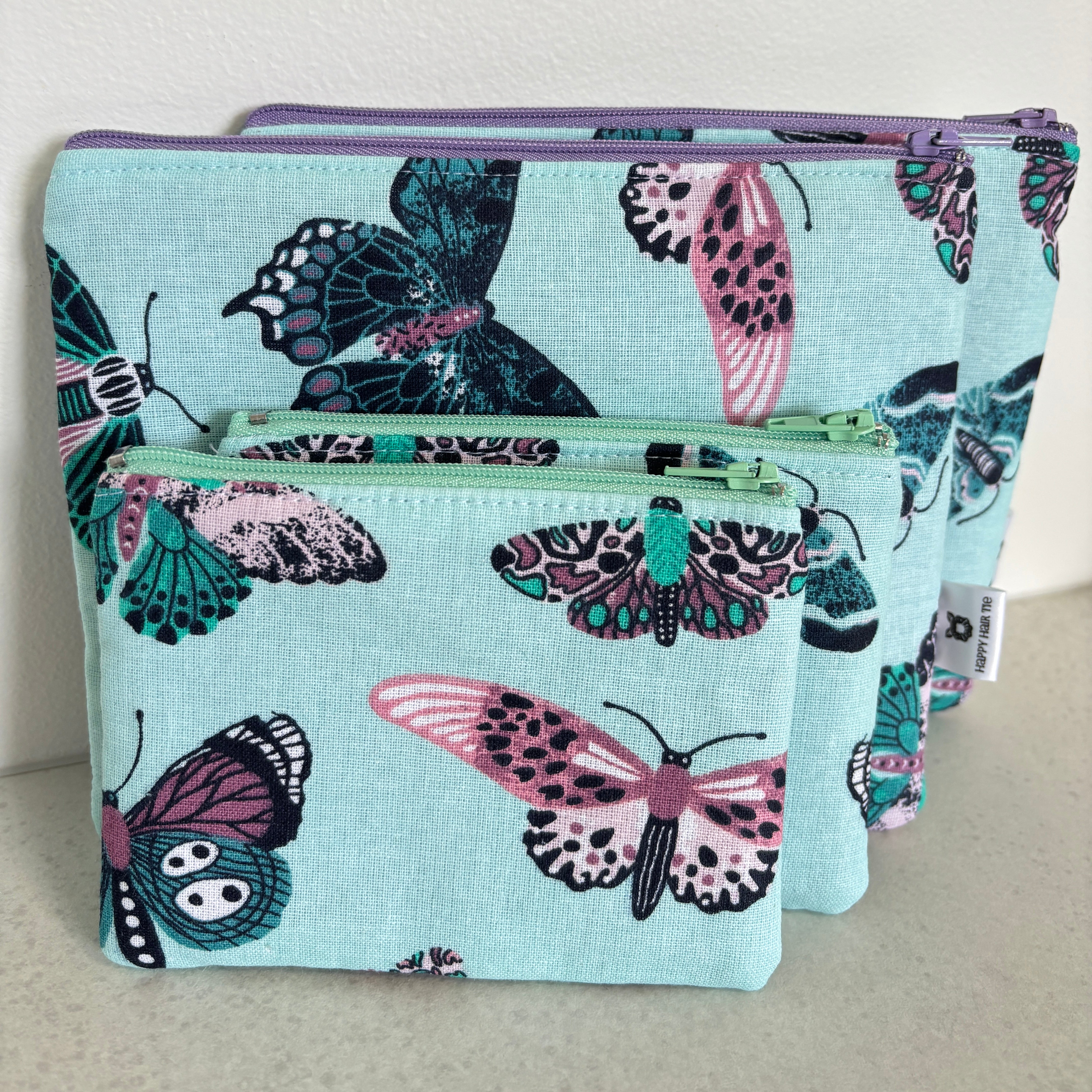 Medium & Large Handmade Fabric Zipper Pouches – Makeup & Travel Organiser