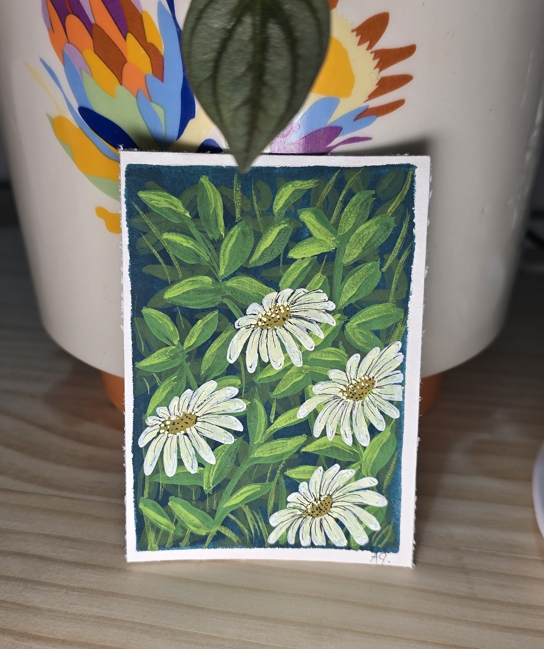 ACEO "Daisies #1" Mini Gouache 2.5x3.5 inches