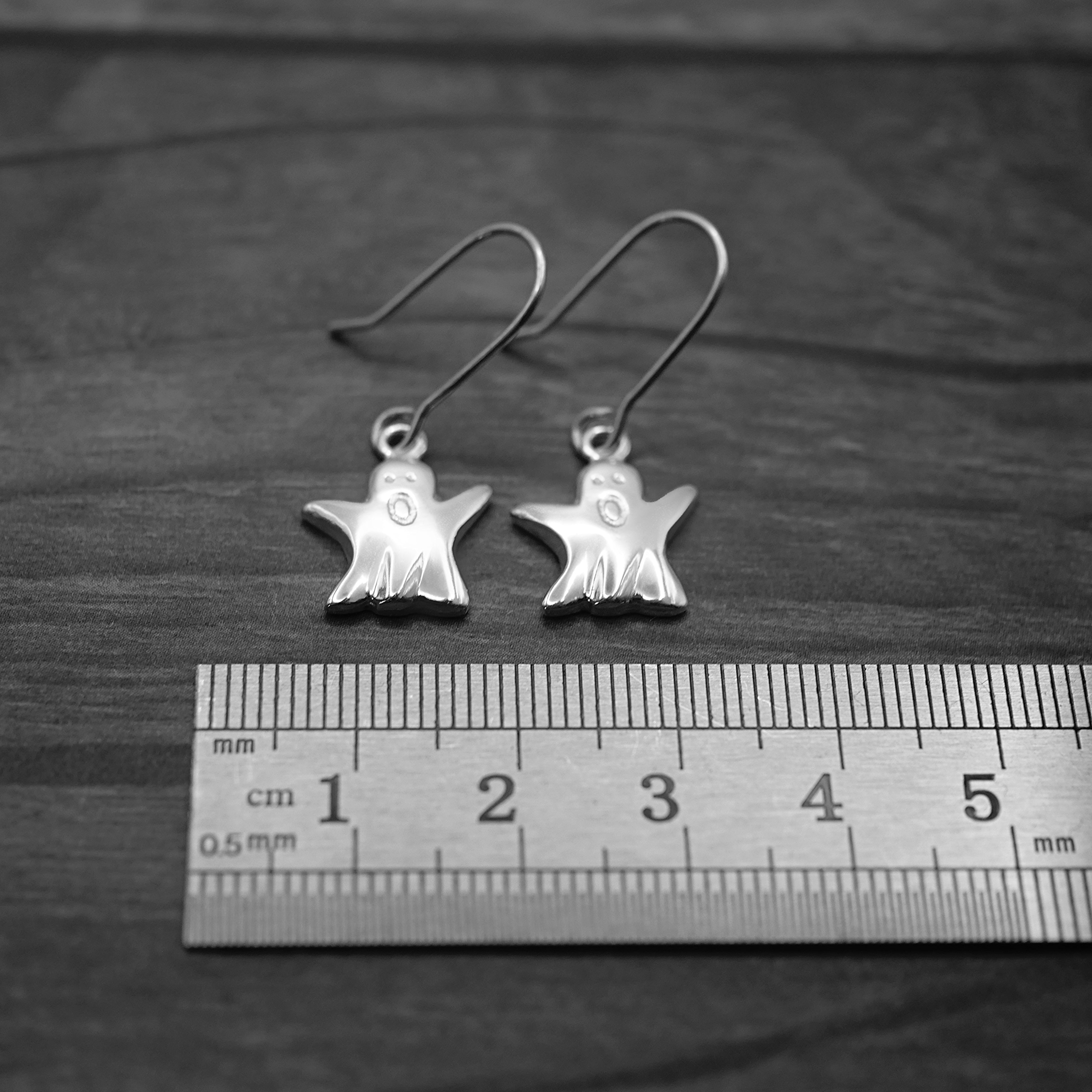 Spooky Earrings - Handmade Sterling Silver Ghost and Pumpkin Earrings