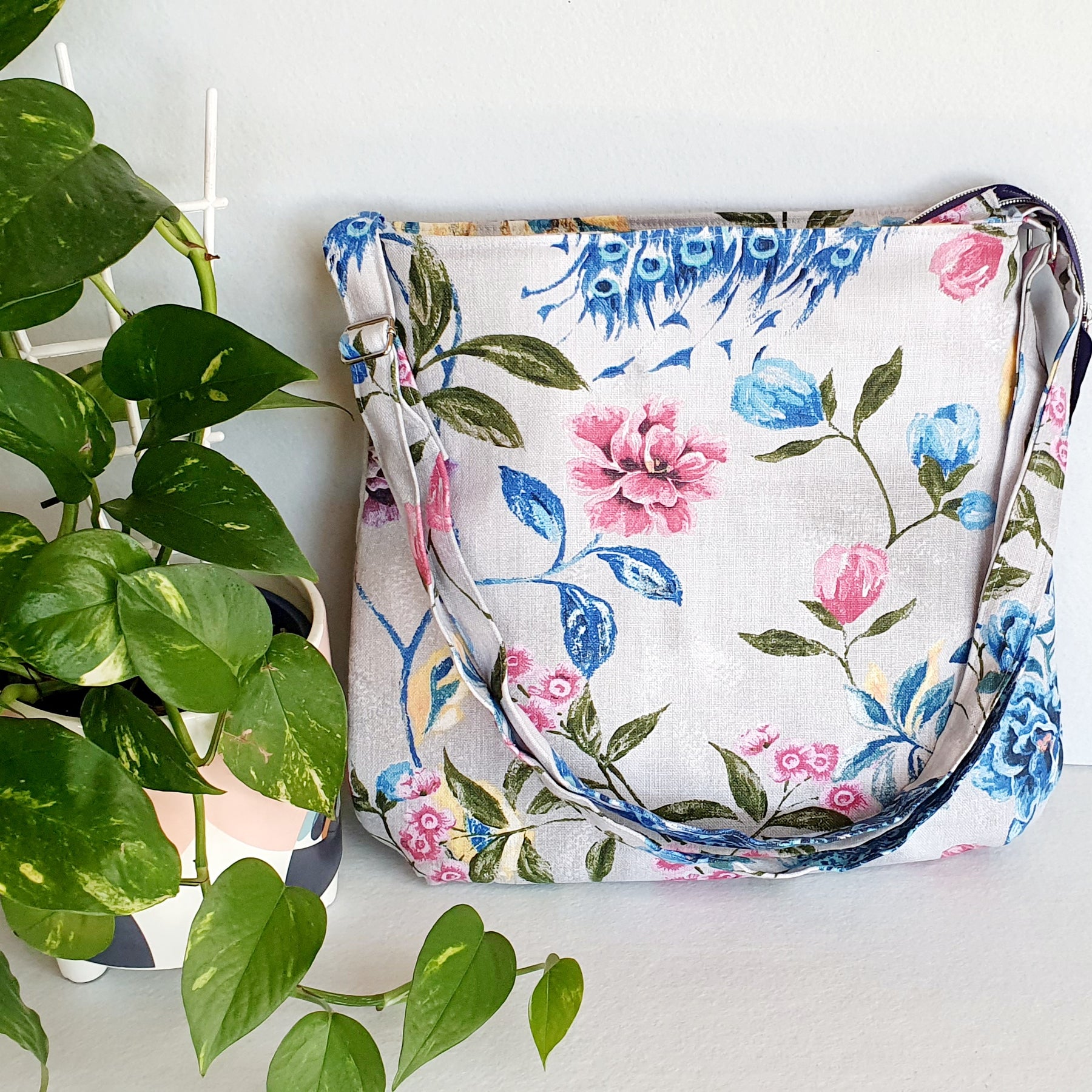 Handmade Peacock Bag /Shoulder or Cross body Bag with an adjustable strap
