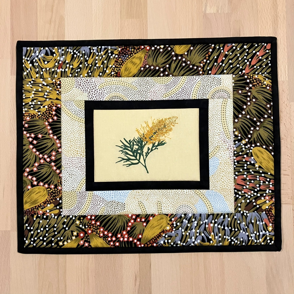 handmade Australian native quilted - grevillea