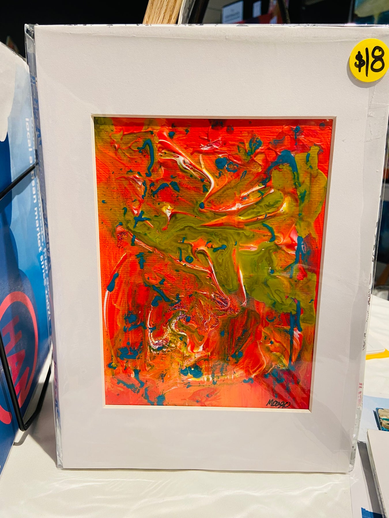Pineapple Eclipse 1, A5 with white A4 frame picture mount, original painting
