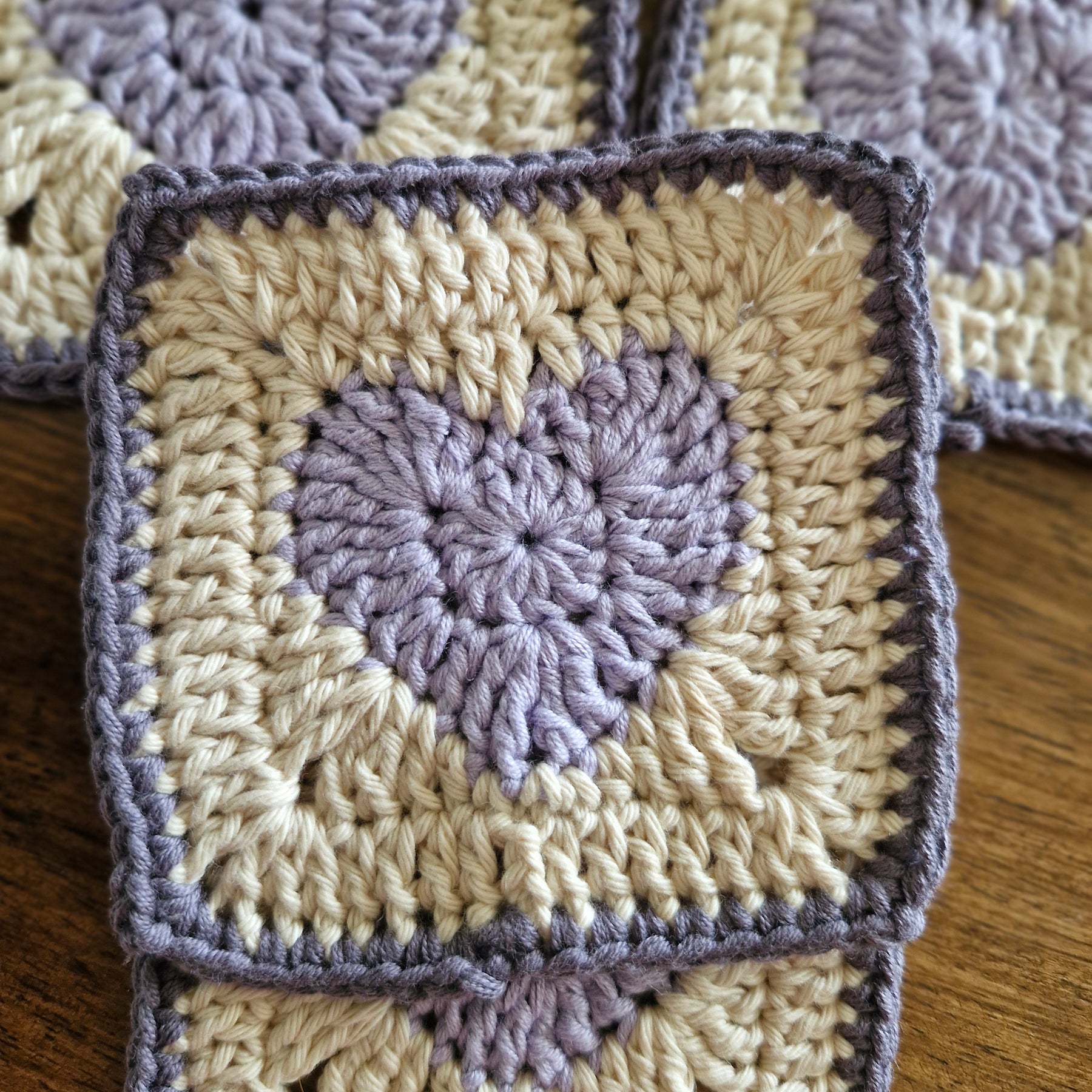 Handmade Crochet Lavender Heart Coasters