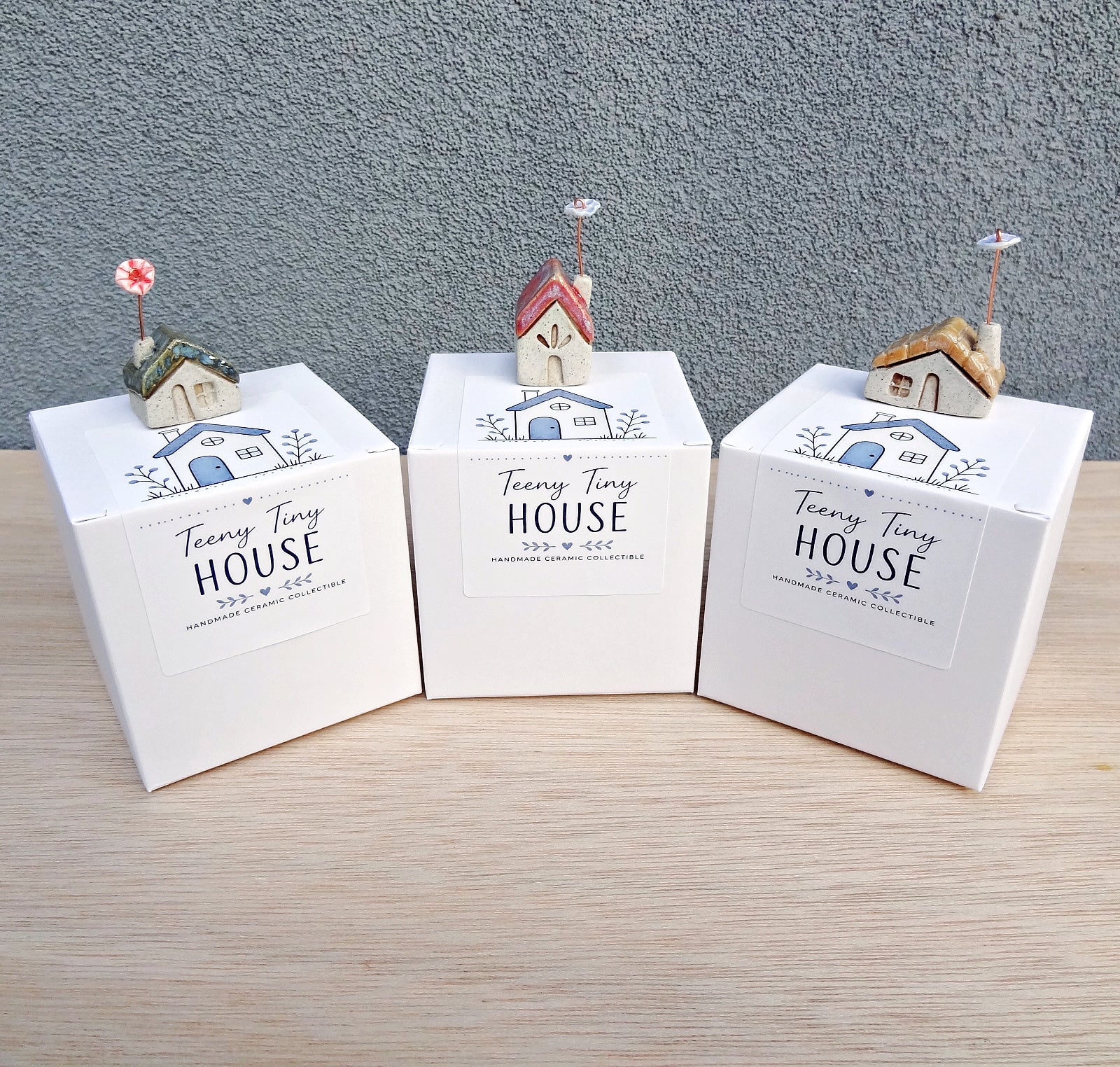 Tiny ceramic house blind box. Collectable miniature ceramics surprise box