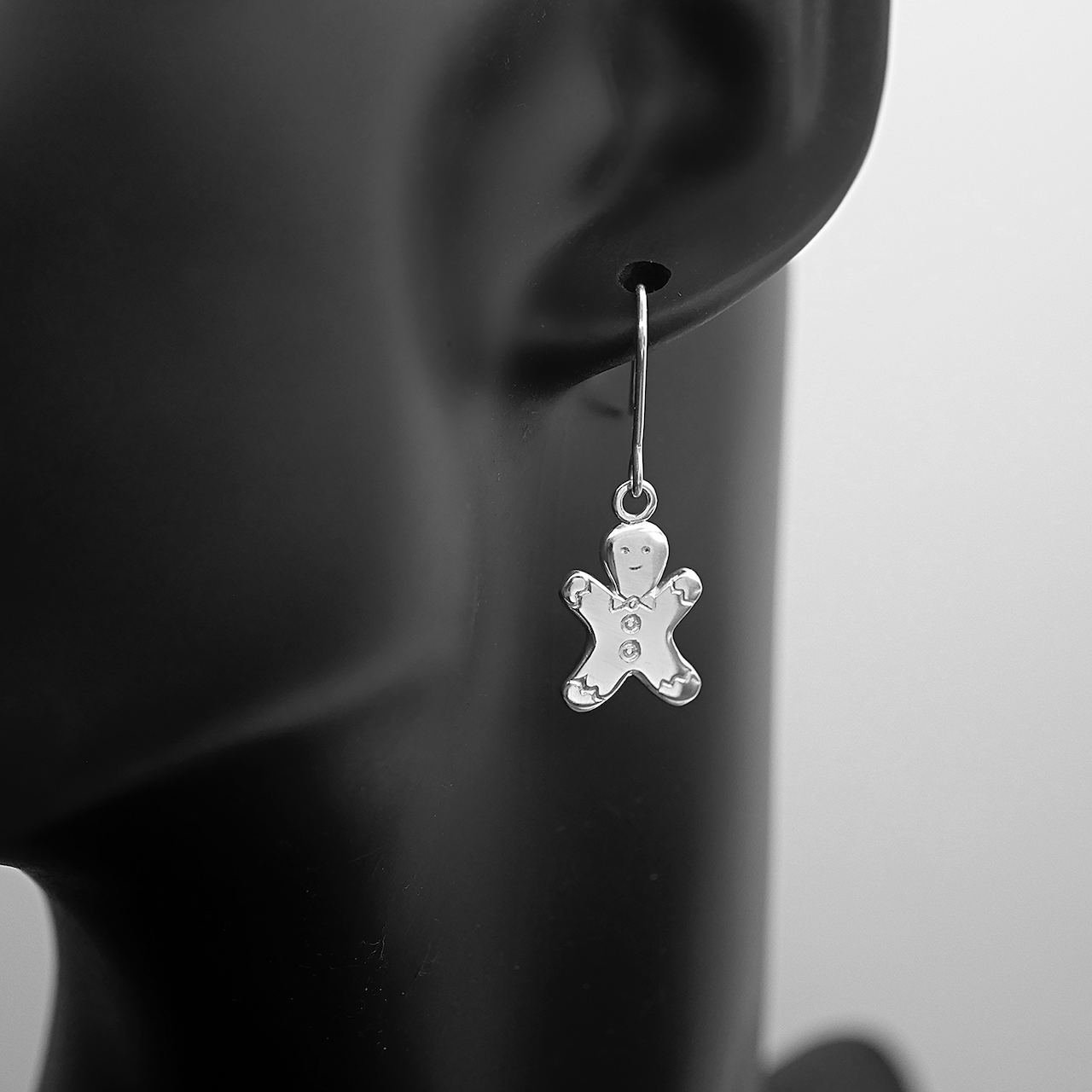 Gingerbread Earrings - Handmade Sterling Silver Christmas Earrings