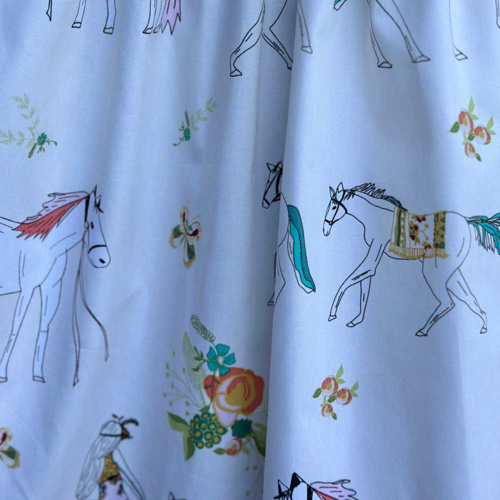 Girls BoHo Style Horse Print Dress – Size 4–5 - Free Scrunchie