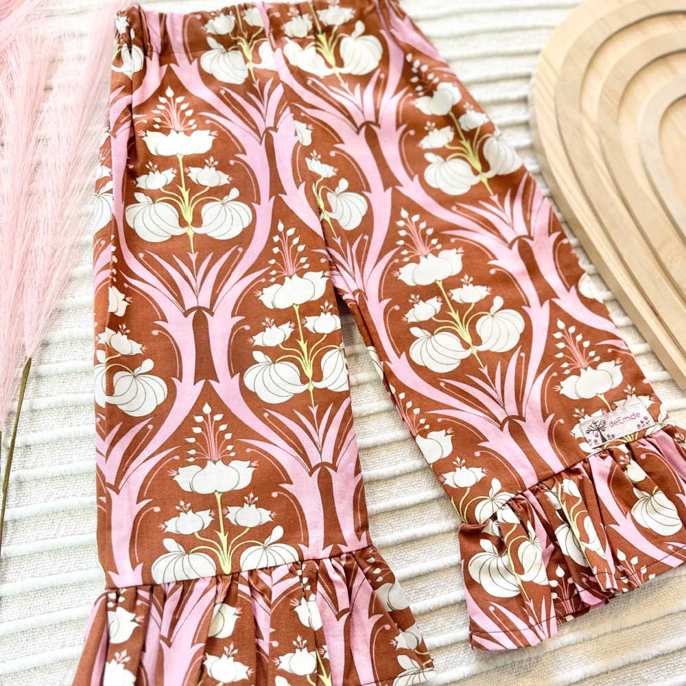 Girls Retro Bloom Ruffle Pants – Size 2