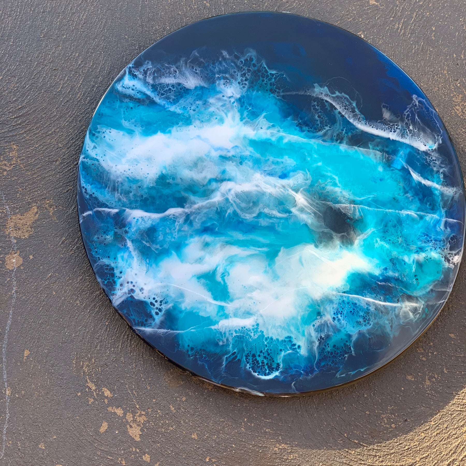 Lazy Susan | serving board | ocean waves | charcuterie board