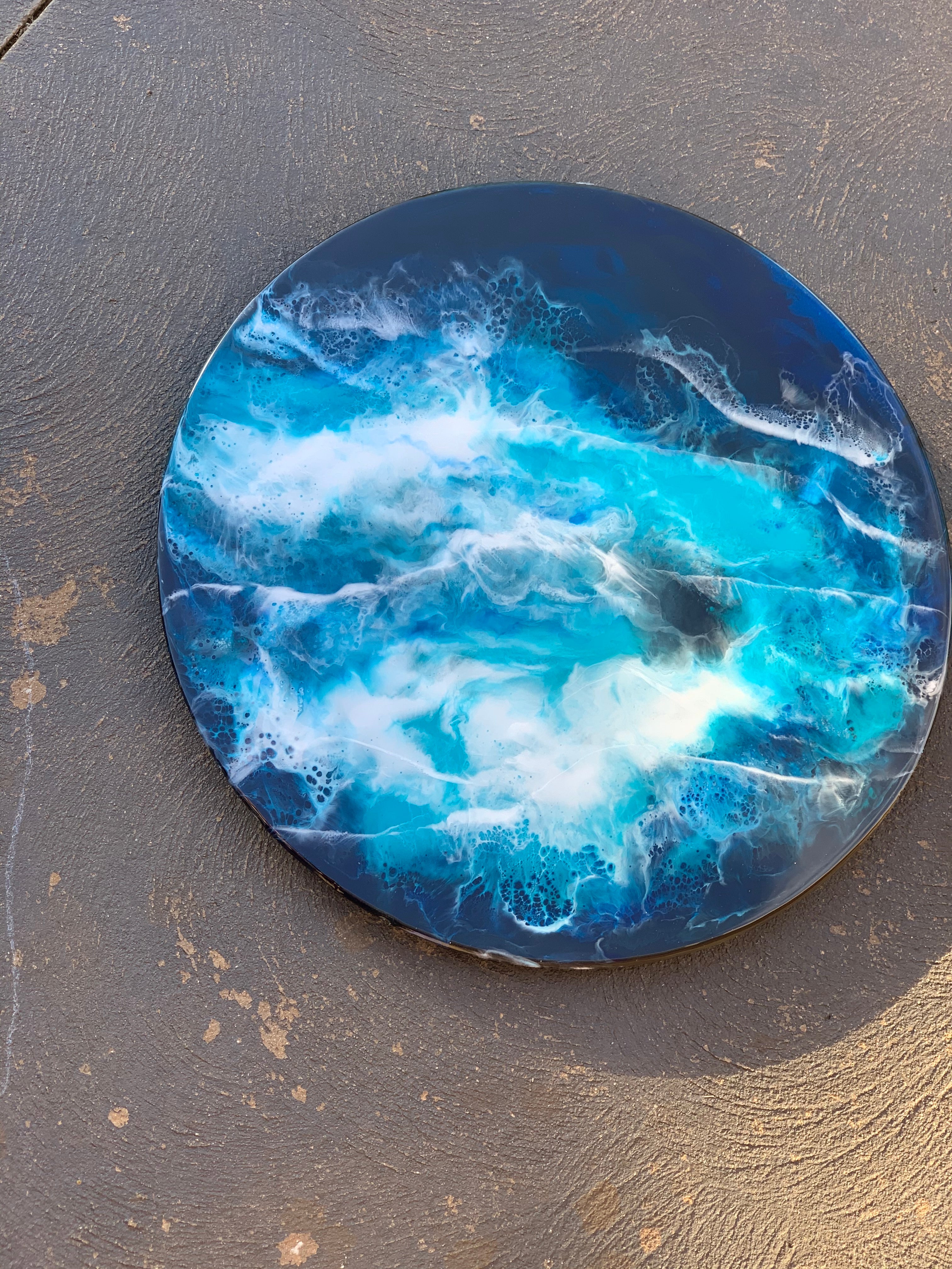 Lazy Susan | serving board | ocean waves | charcuterie board