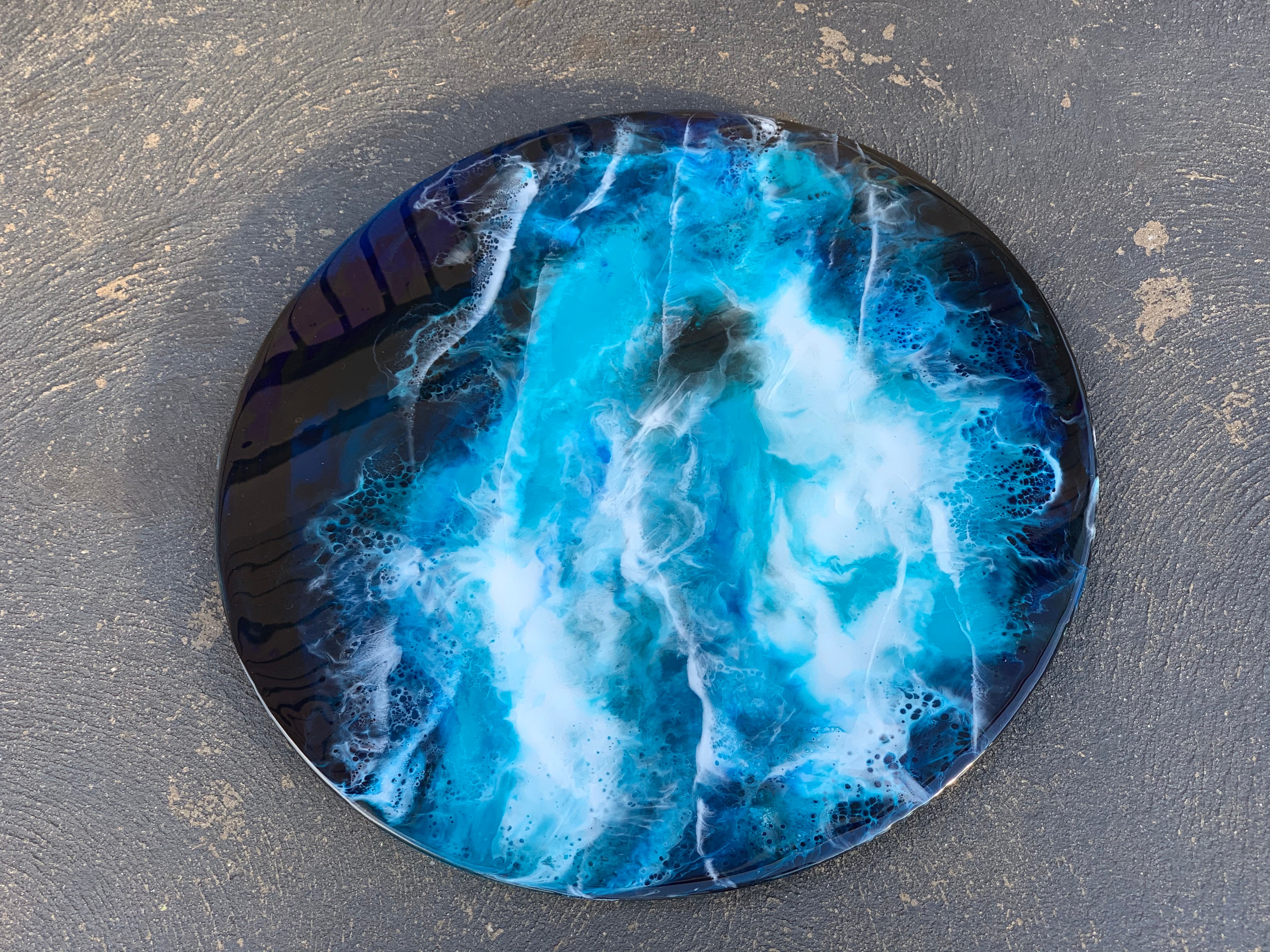 Lazy Susan | serving board | ocean waves | charcuterie board