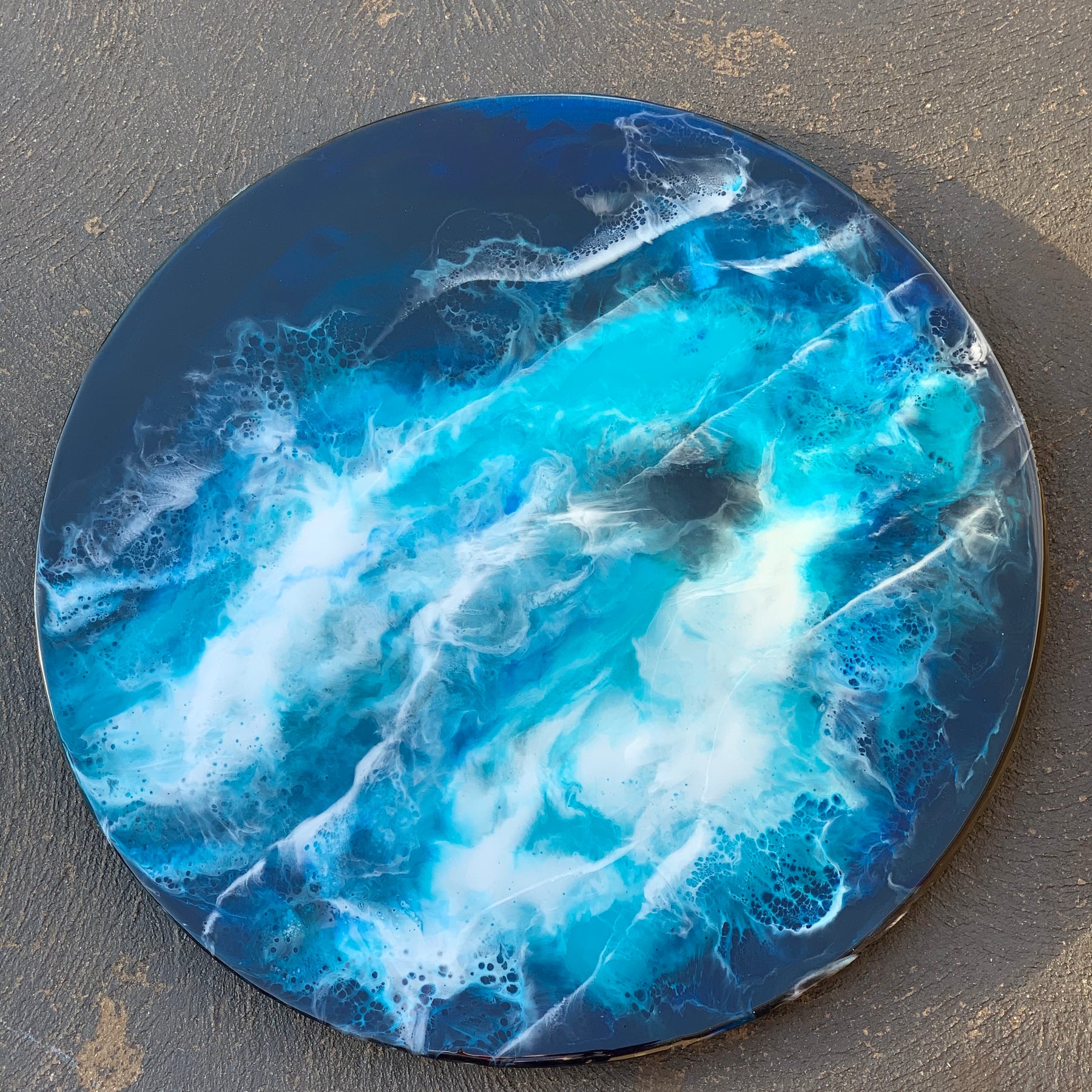 Lazy Susan | serving board | ocean waves | charcuterie board
