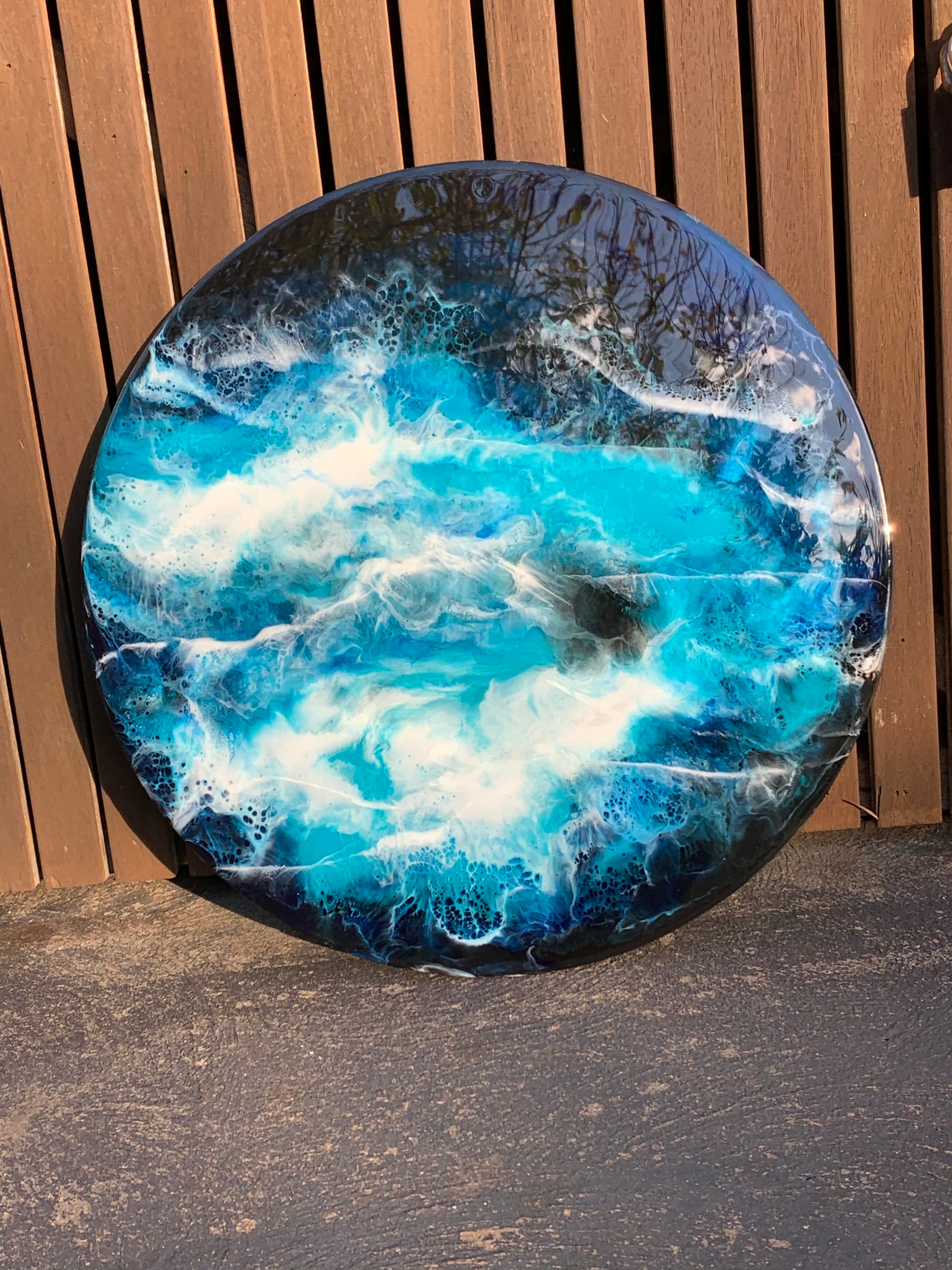 Lazy Susan | serving board | ocean waves | charcuterie board