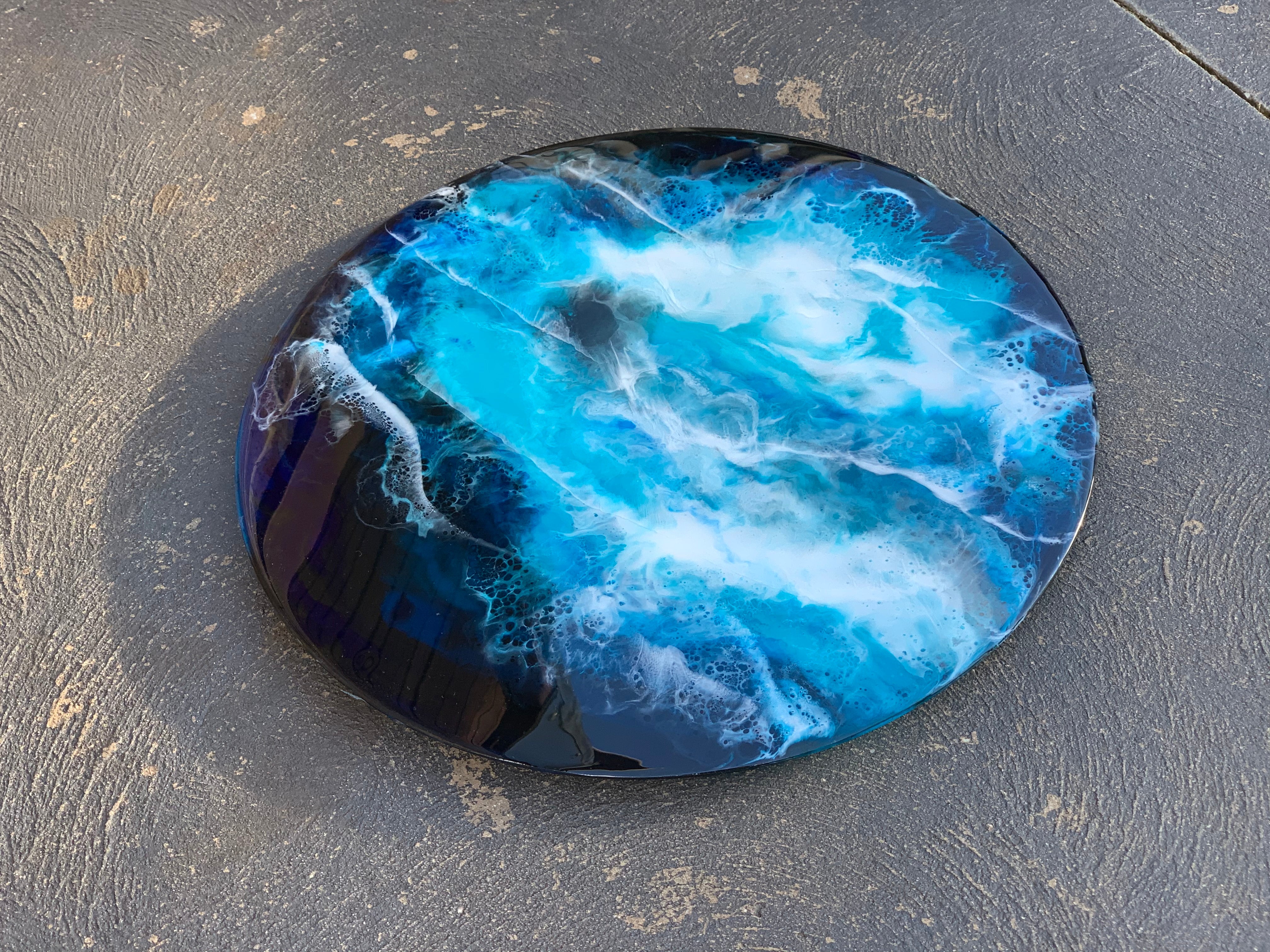 Lazy Susan | serving board | ocean waves | charcuterie board