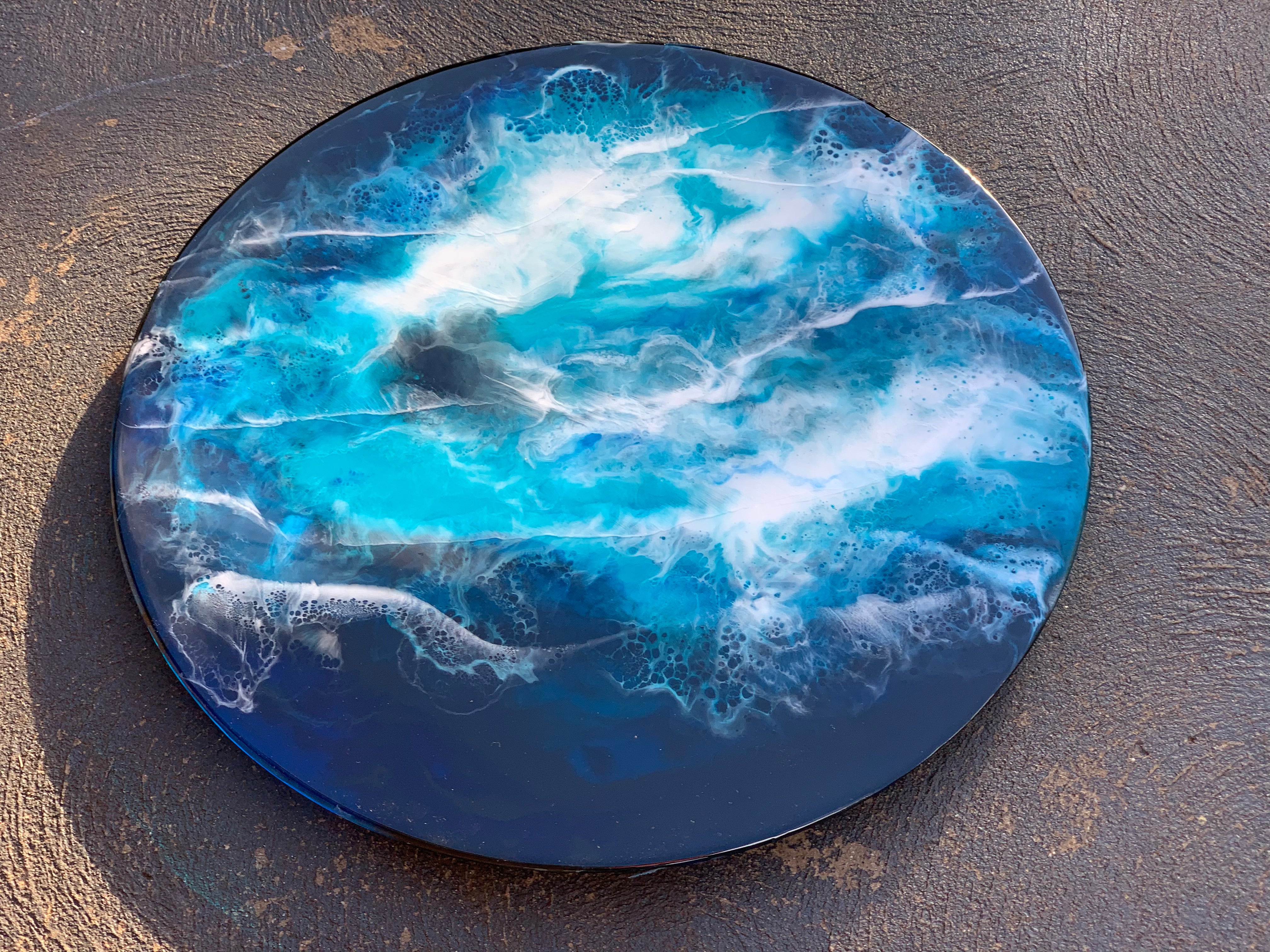 Lazy Susan | serving board | ocean waves | charcuterie board