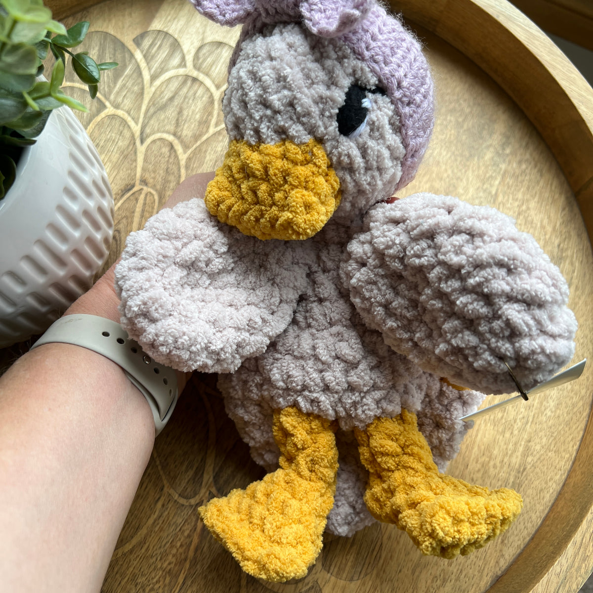 Handmade Modern crochet Della Duck Lovey MADE TO ORDER
