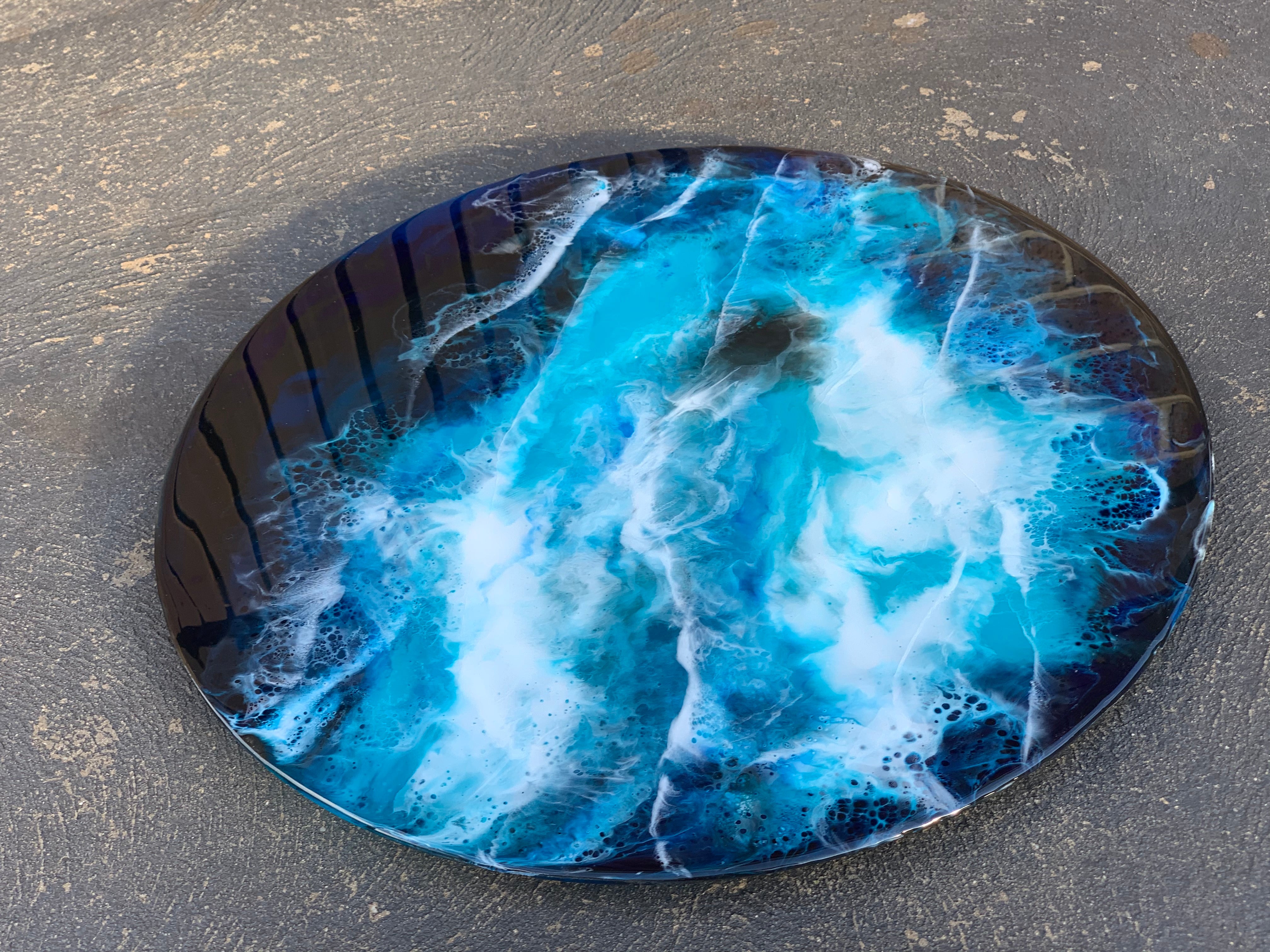 Lazy Susan | serving board | ocean waves | charcuterie board