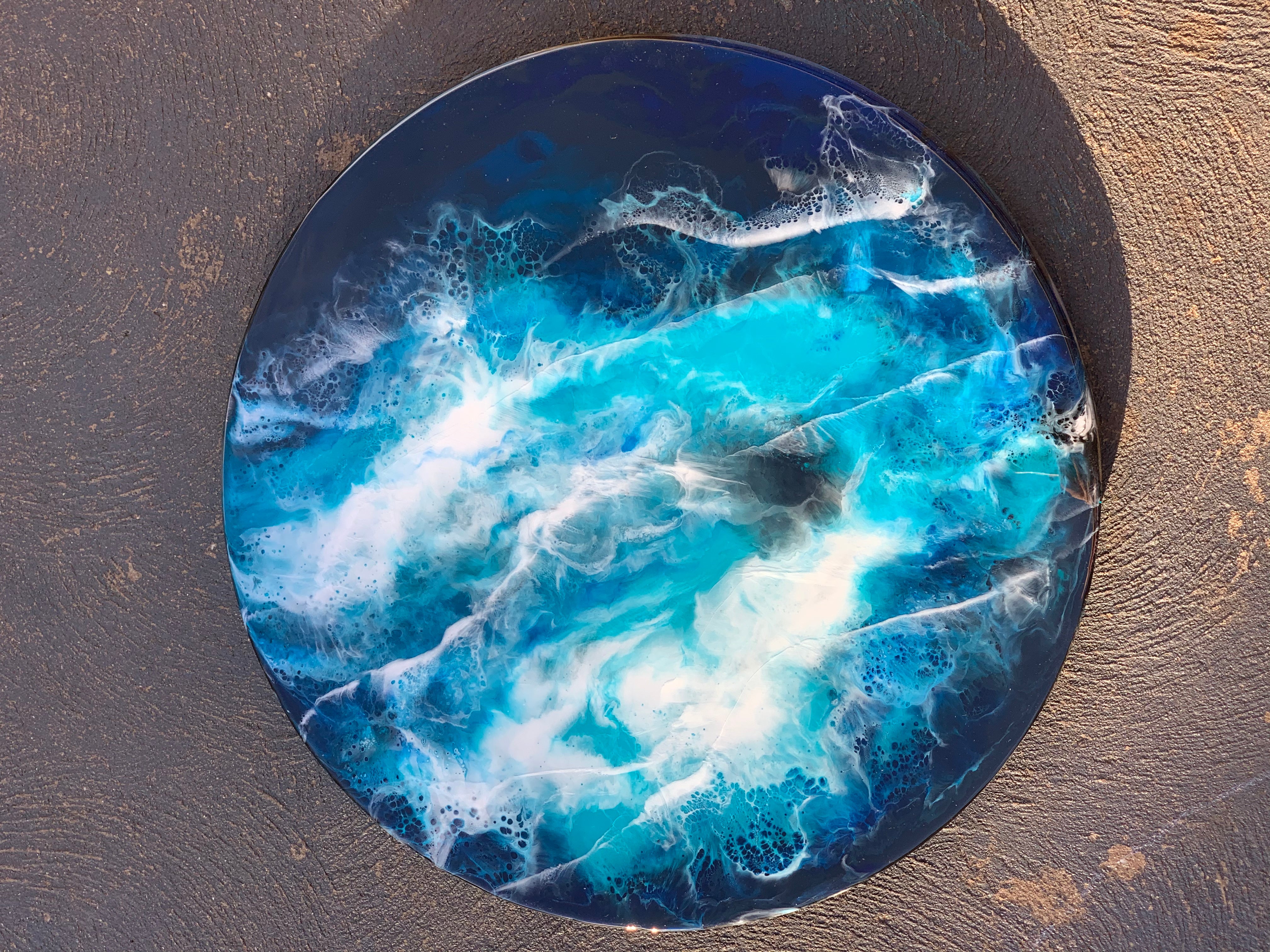 Lazy Susan | serving board | ocean waves | charcuterie board