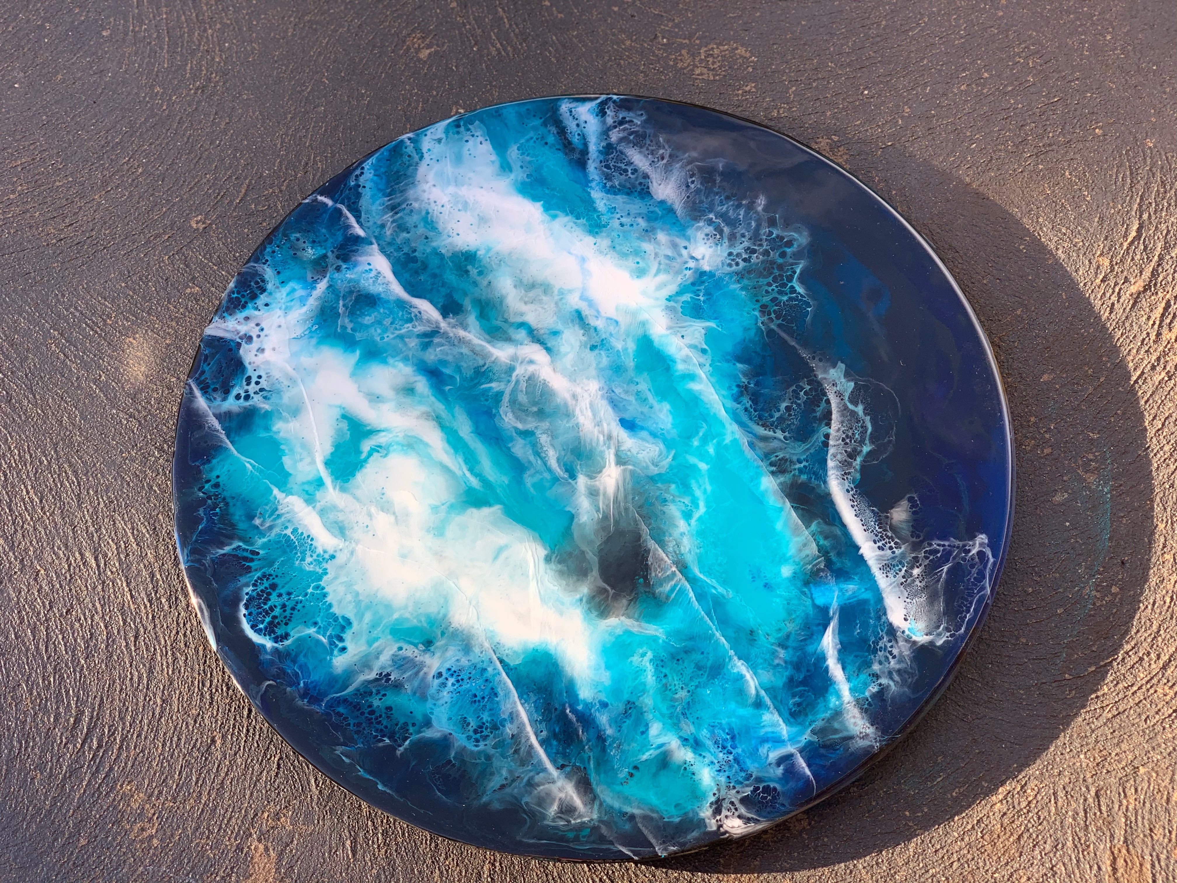 Lazy Susan | serving board | ocean waves | charcuterie board