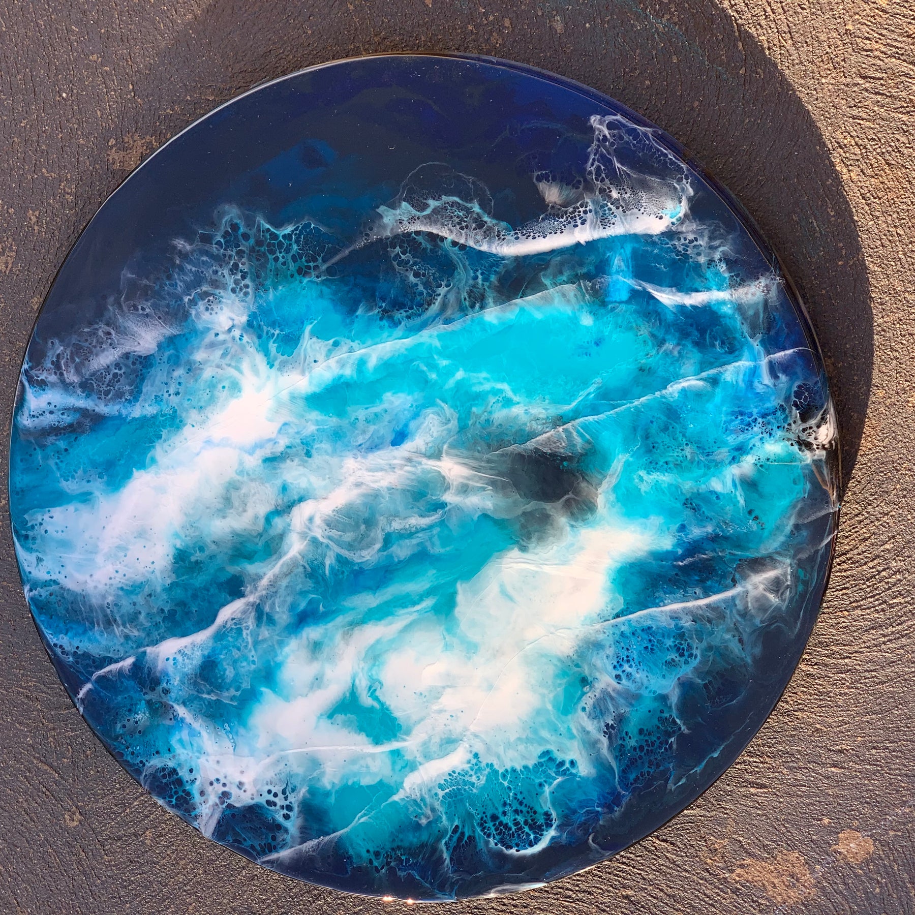 Lazy Susan | serving board | ocean waves | charcuterie board